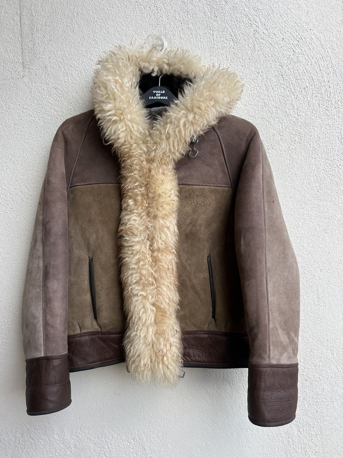 Vintage RARE! VTG Sheepskin Shearling Patina Leather Hoodie Jacket Size US S / EU 44-46 / 1 - 23 Thumbnail
