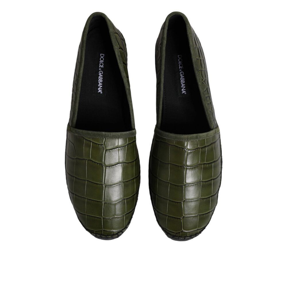 Dolce & Gabbana Dolce & Gabbana Green Exotic Leather Espadrilles Slip On Sho Size US 11 / EU 44 - 3 Thumbnail
