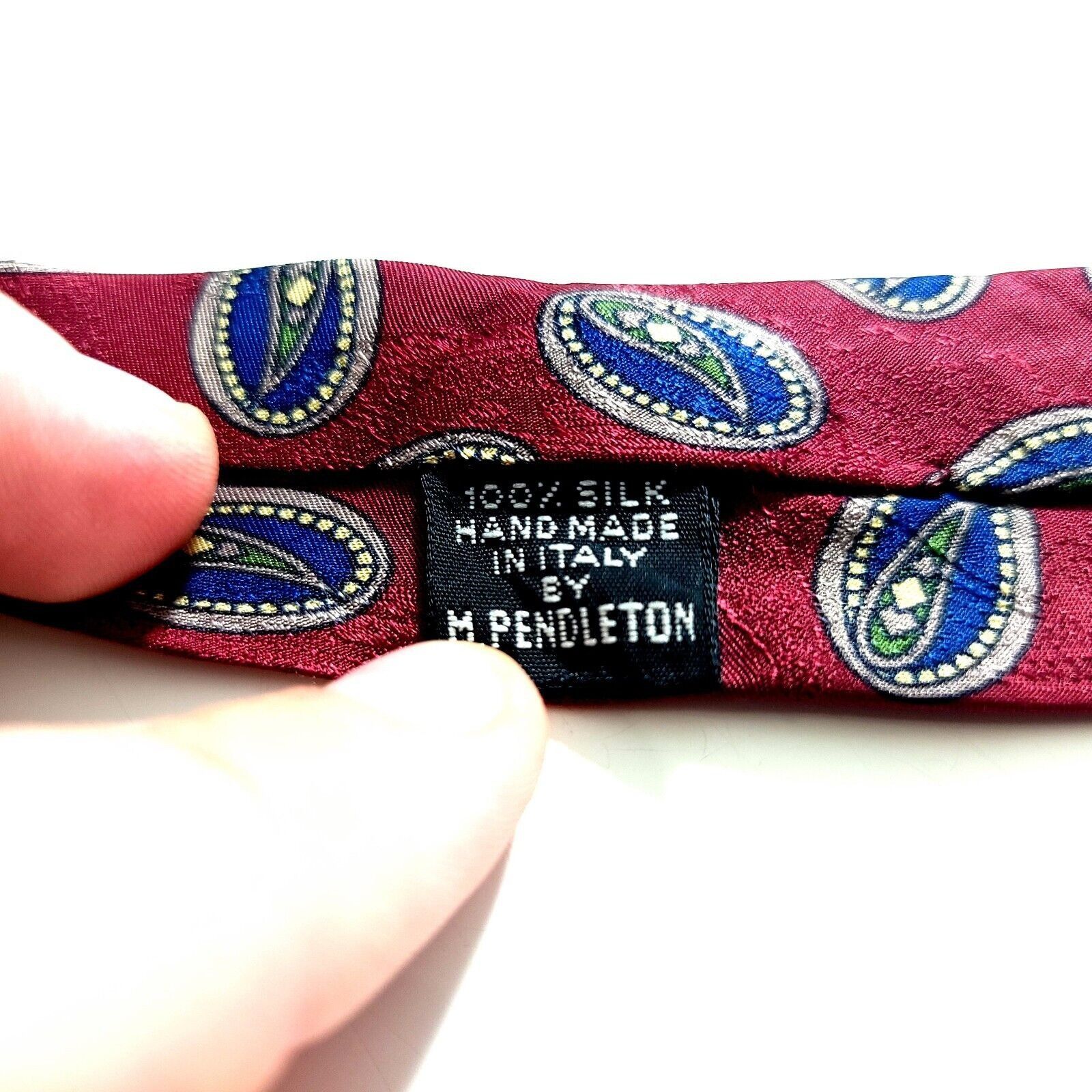 Designer Mark Shale Pendleton Red Blue Geometric Paisley Jacquard Pri Size ONE SIZE - 4 Thumbnail