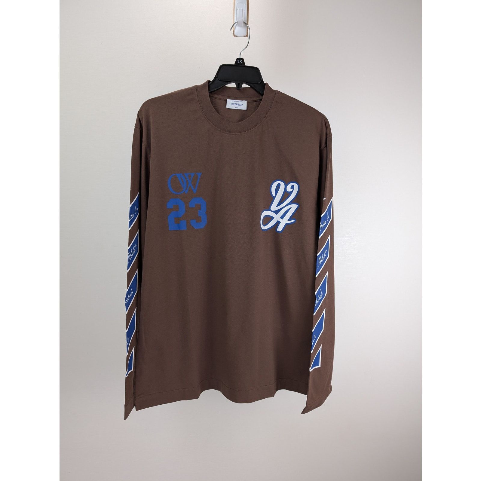 Off-White o1rshd1 23 Varsity Skate Long Sleeve Tee T-Shirt in Brown Size US XXL / EU 58 / 5 - 11 Thumbnail