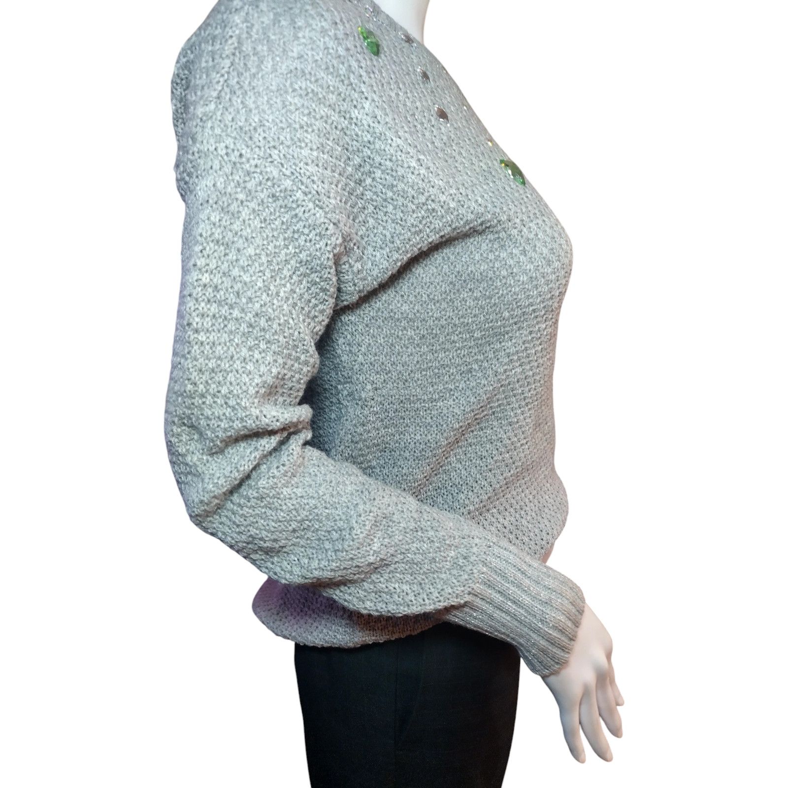 Route 66 Route 66 Sweater Long Sleeves Rhinestones Knit Gray Sz Md Size M / US 6-8 / IT 42-44 - 2 Thumbnail
