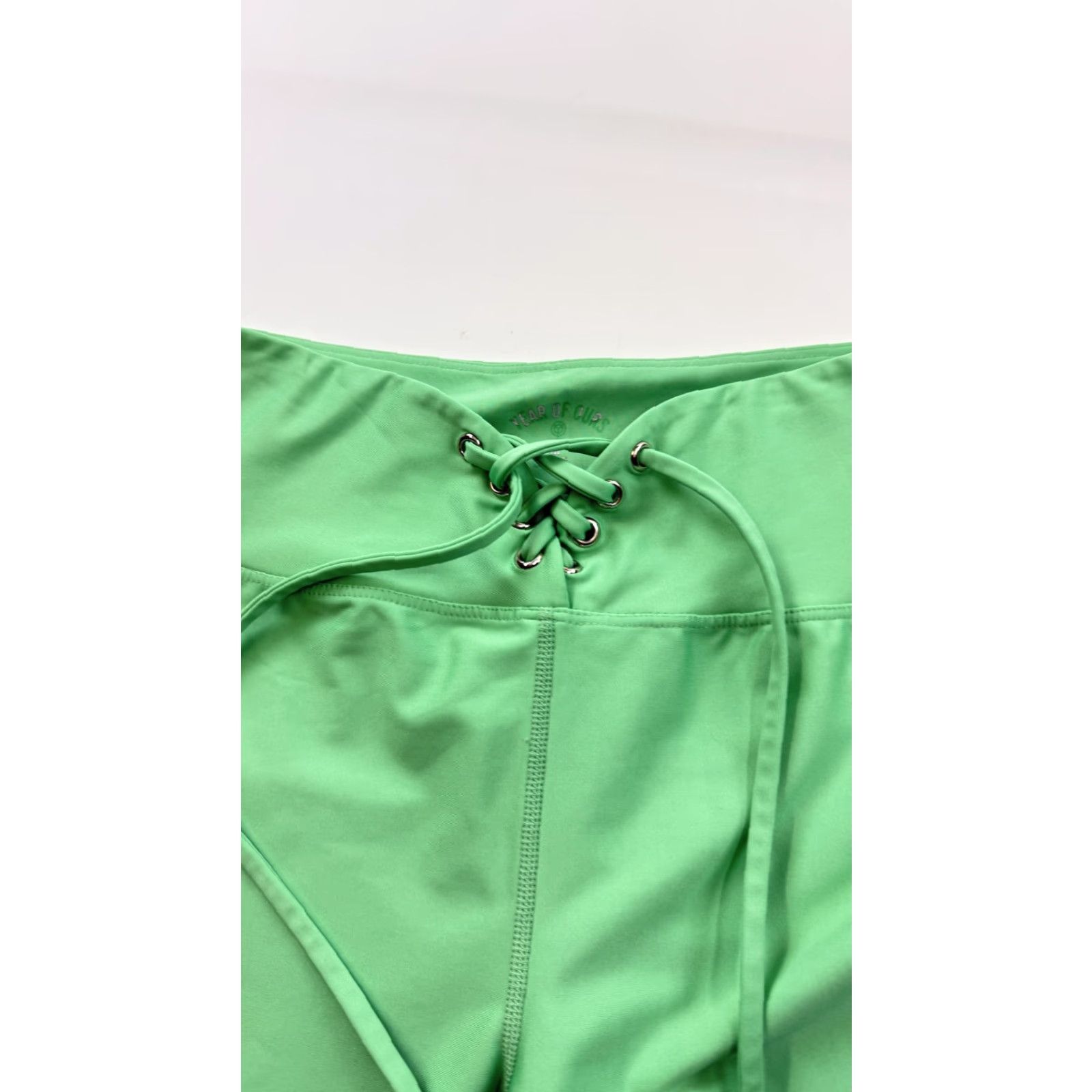 Vintage VINTAGE Year Of Ours Leggings Womens Medium Green Football Lace Up High Rise Yoga Gym Size 32" / US 10 / IT 46 - 2 Thumbnail