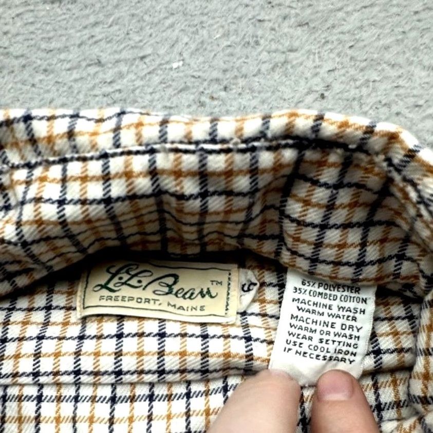 Vintage VINTAGE LL Bean Plaid Long Sleeve Shirt Men Large Orange White Pocket 16 70s 80s Button-Up Casual Workwear Mens Size US L / EU 52-54 / 3 - 3 Thumbnail