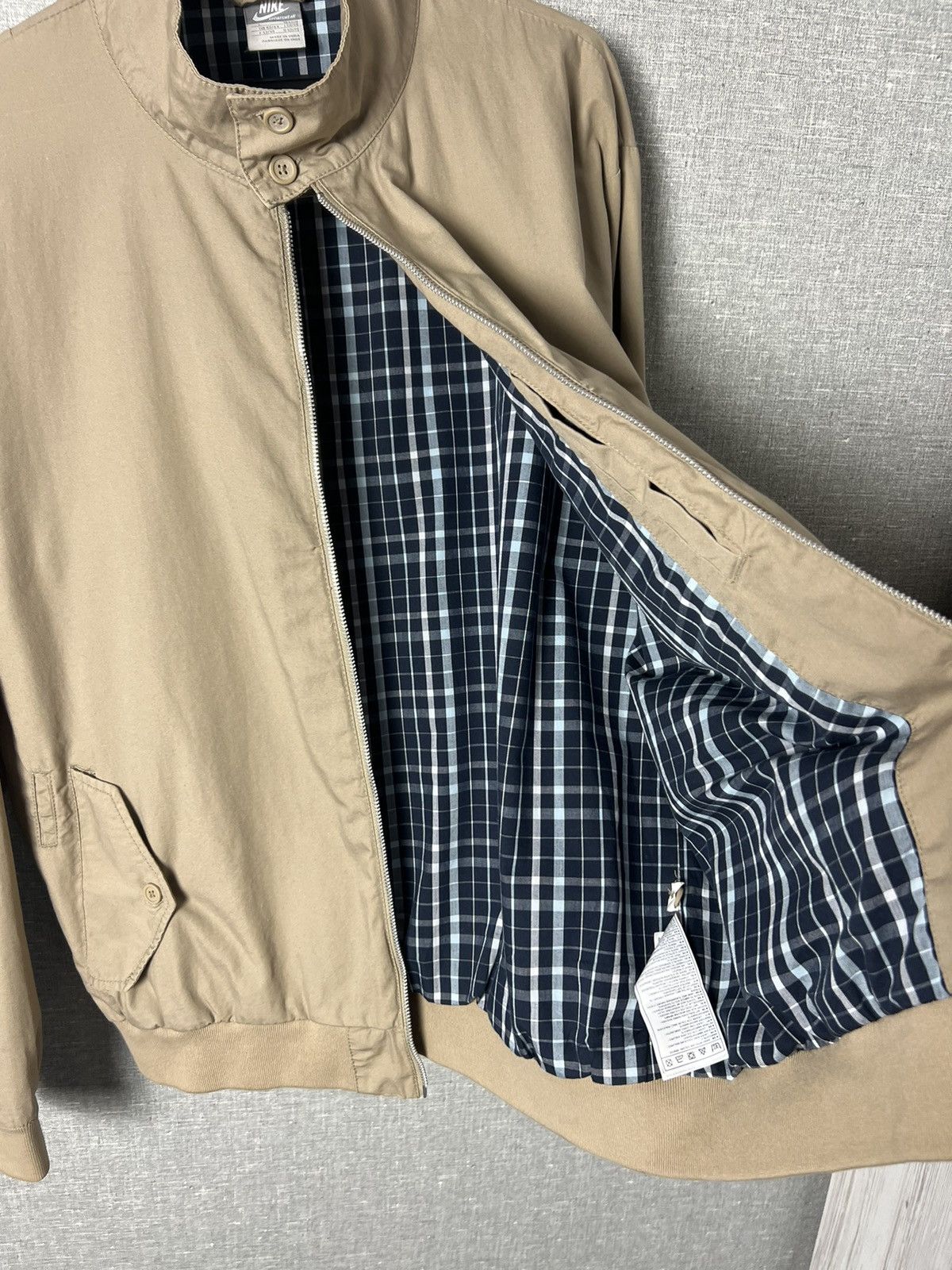 Nike × Vintage Vintage Nike Sportswear Plaid Lined Collared Bomber Jacket Size US L / EU 52-54 / 3 - 21 Thumbnail