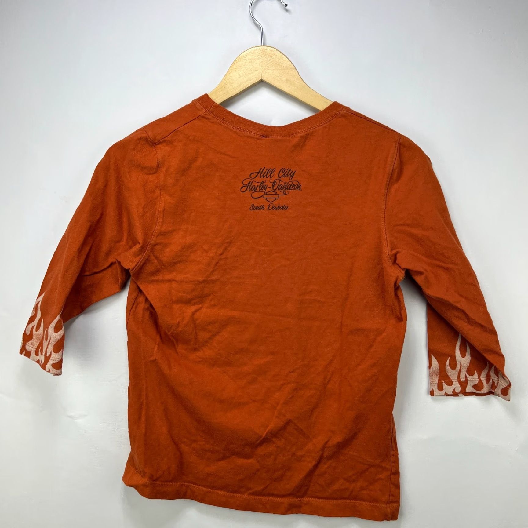 Harley Davidson VINTAGE Harley-Davidson Flames T-Shirt Womens M Orange 90s Size M / US 6-8 / IT 42-44 - 6 Thumbnail