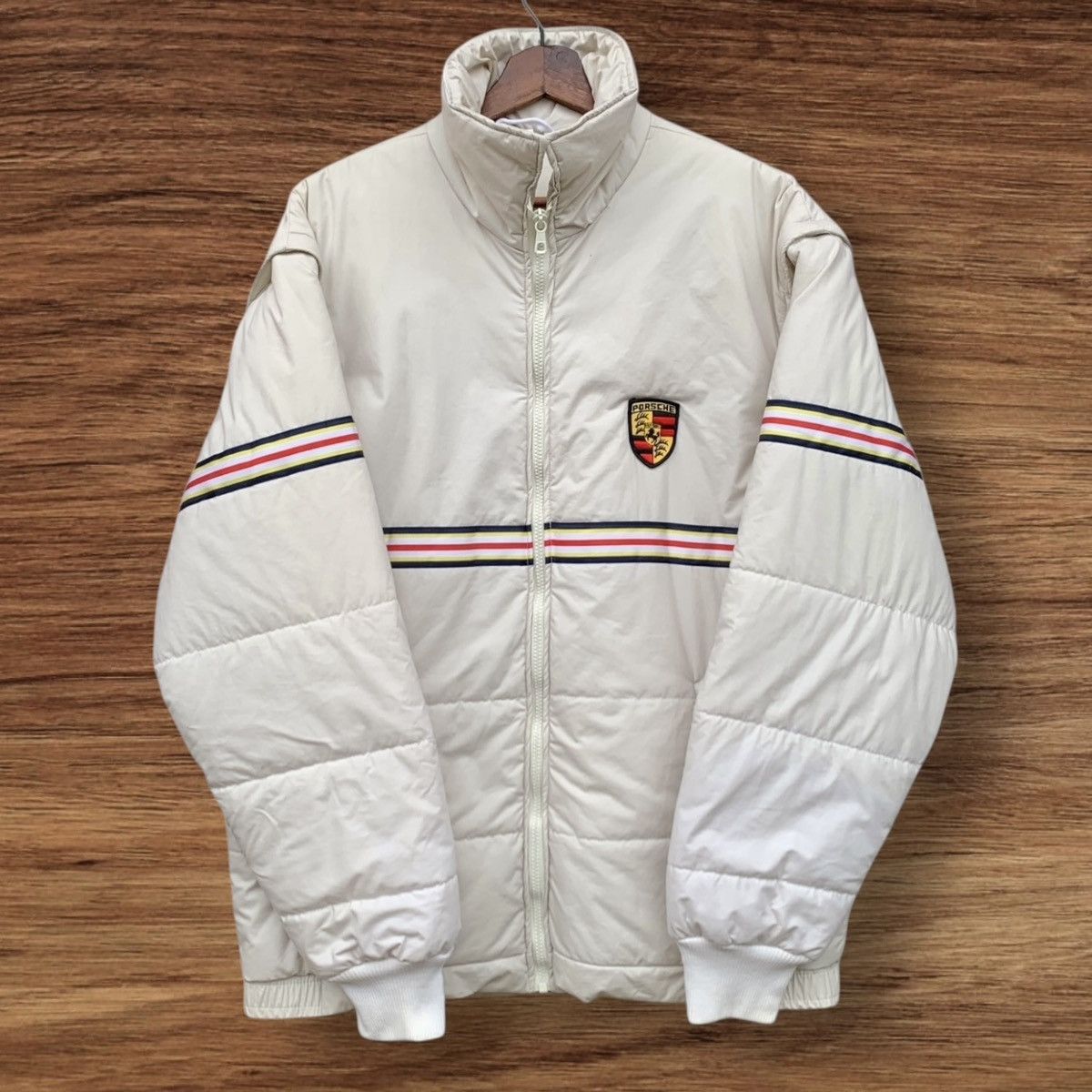 Porsche Design VINTAGE 1980s ROTHMAN PORSCHE ZIPPER JACKET CREAM Size US L / EU 52-54 / 3 - 3 Thumbnail