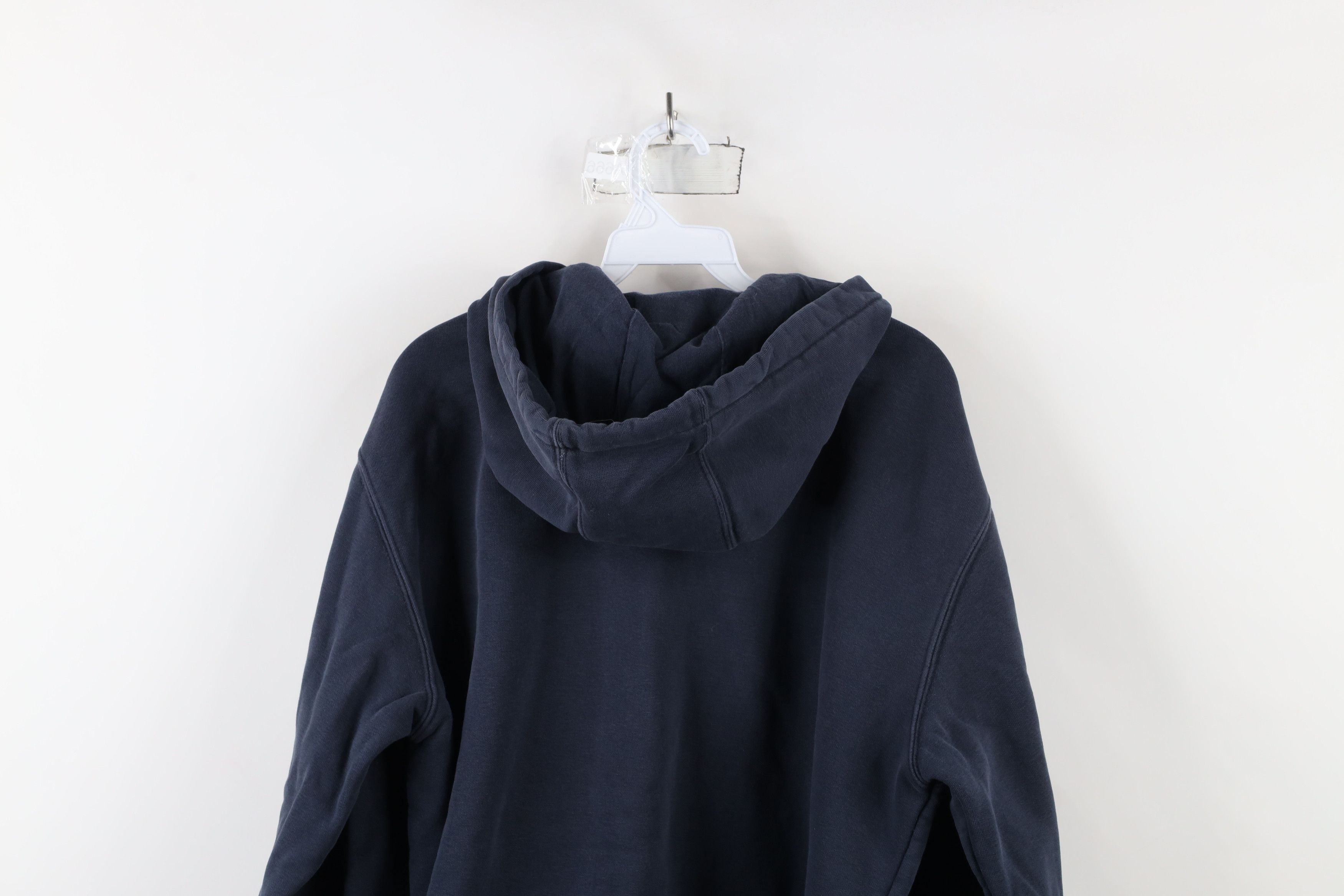 Carhartt × Vintage Vintage 90s Carhartt Spell Out Hoodie Sweatshirt Navy Blue Size US L / EU 52-54 / 3 - 15 Thumbnail
