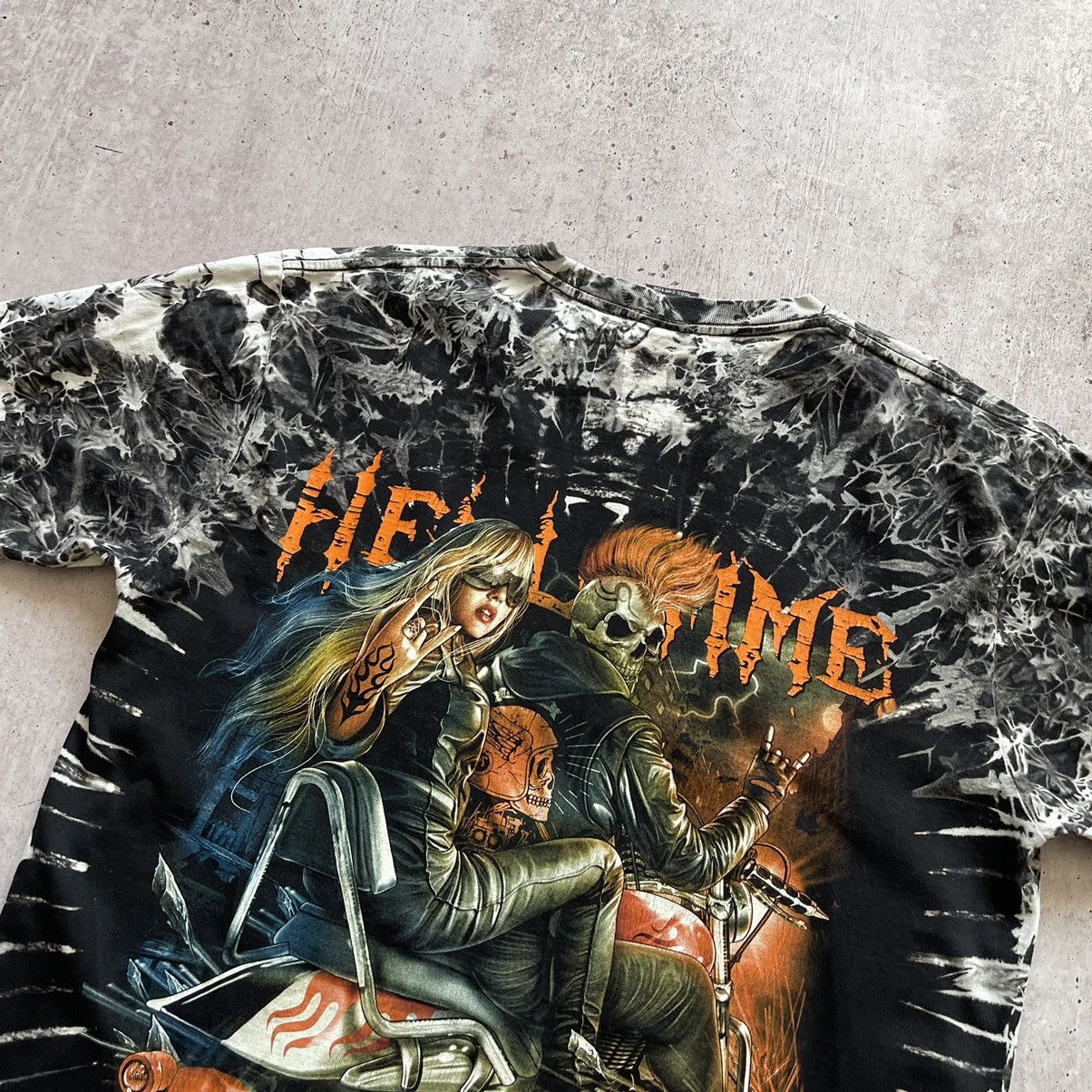 Vintage Vintage Hell Time wild rock girl Harley Davidson tai dai Size US XL / EU 56 / 4 - 9 Thumbnail