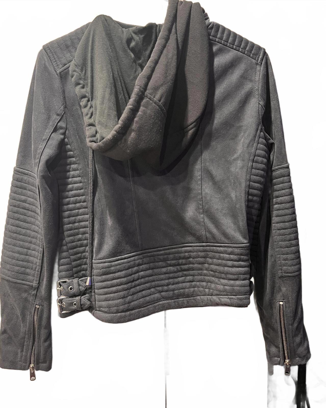 Unknown London Women's Grey Quilted Hooded Jacket with Buckle Detail Size M / US 6-8 / IT 42-44 - 2 Thumbnail