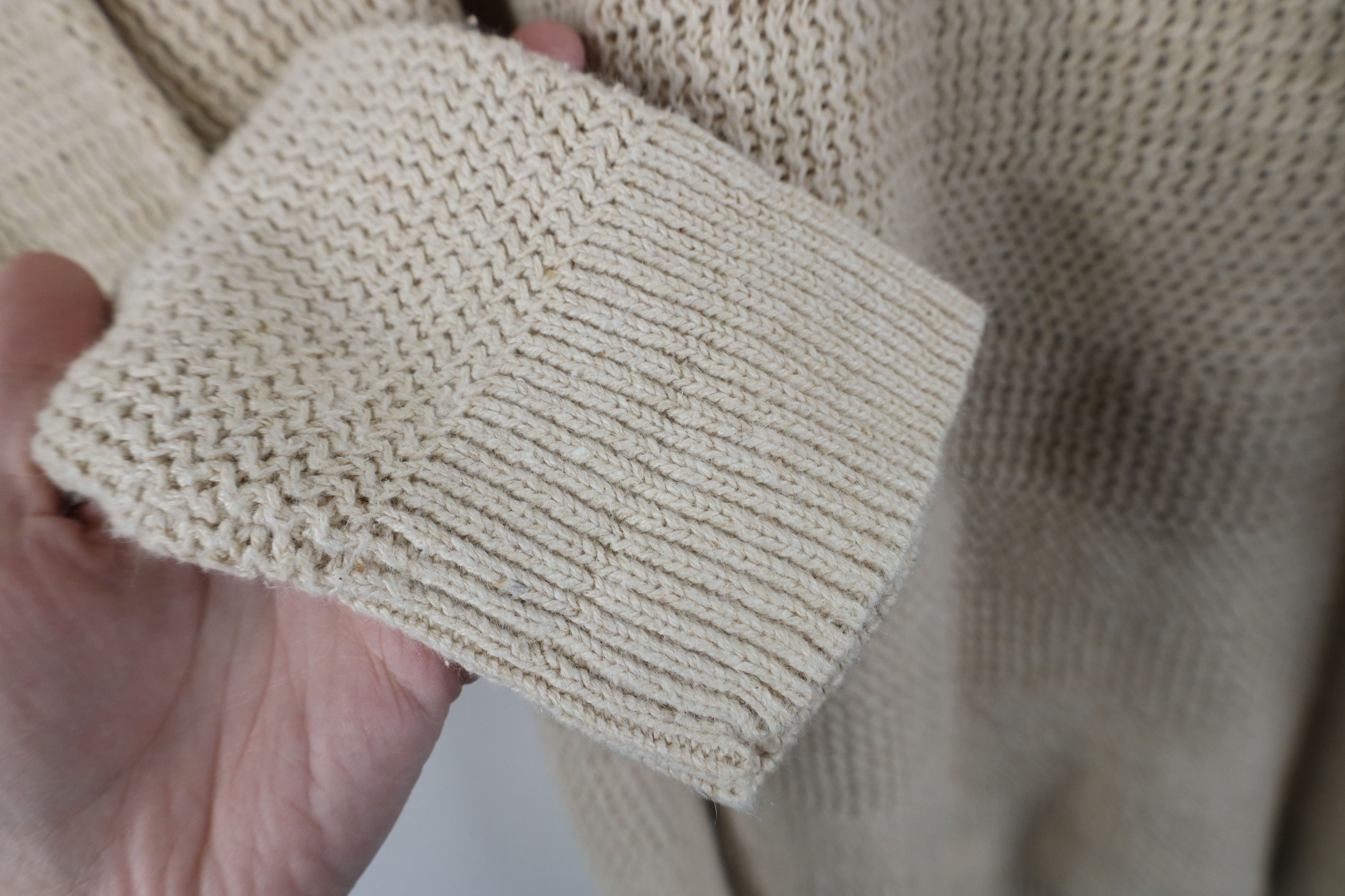 Vintage Vintage 90s Streetwear Chunky Ribbed Knit Sweater Beige Size US XL / EU 56 / 4 - 8 Thumbnail