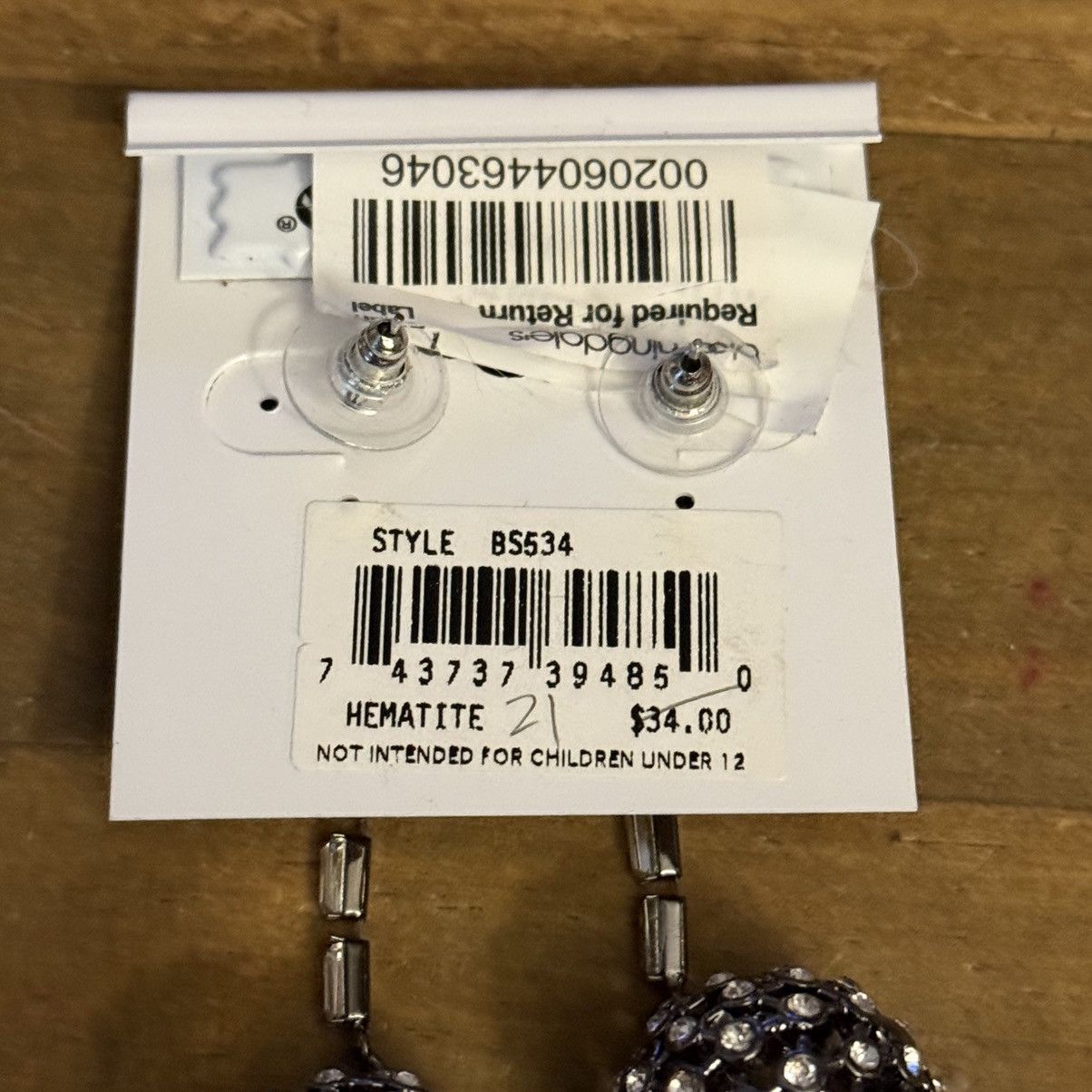 AQUA Aqua hematite rhinestone ball dangle chain earrings Size ONE SIZE - 3 Thumbnail