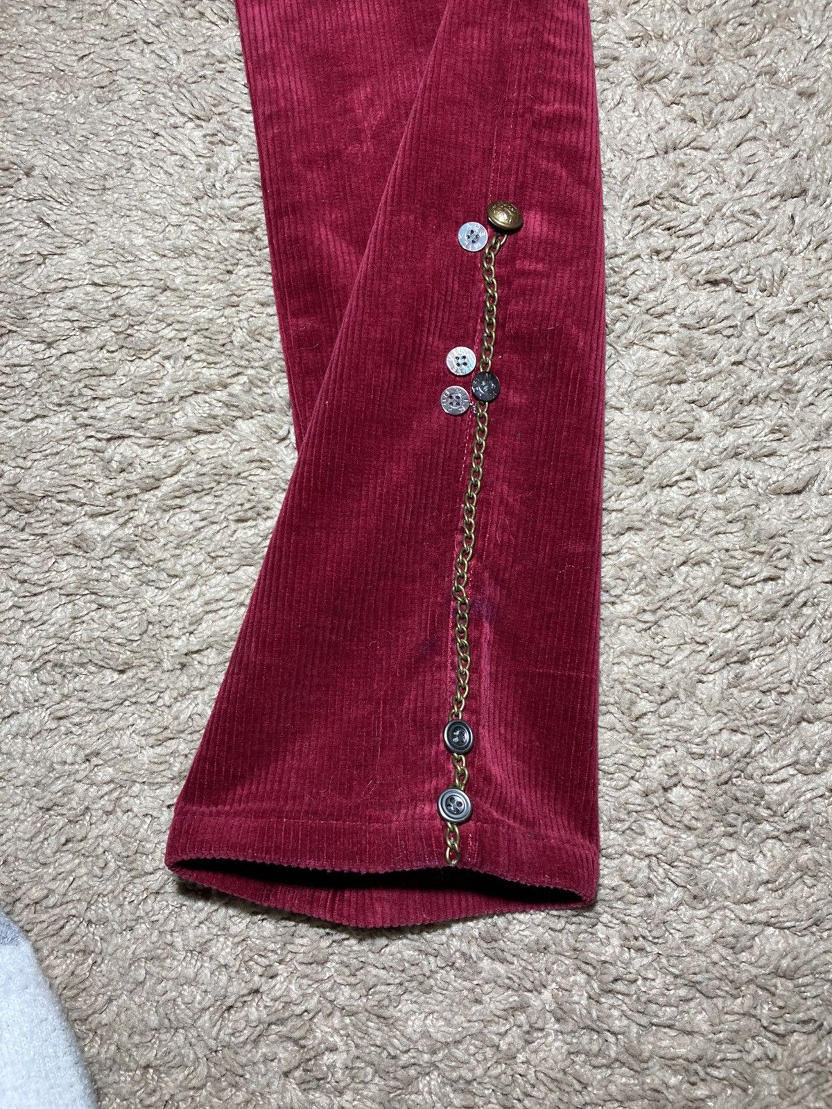 Japanese Brand 2006 Milkboy Button Jewel Chain Corduroy Skinny Jeans Size US 30 / EU 46 - 9 Thumbnail