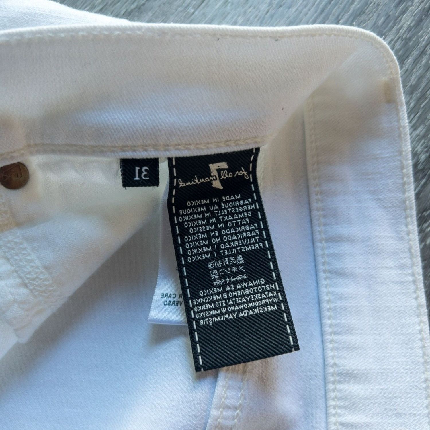 7 For All Mankind 7 For All Mankind Mens White Denim Shorts Size 31 women Size 31" - 3 Thumbnail