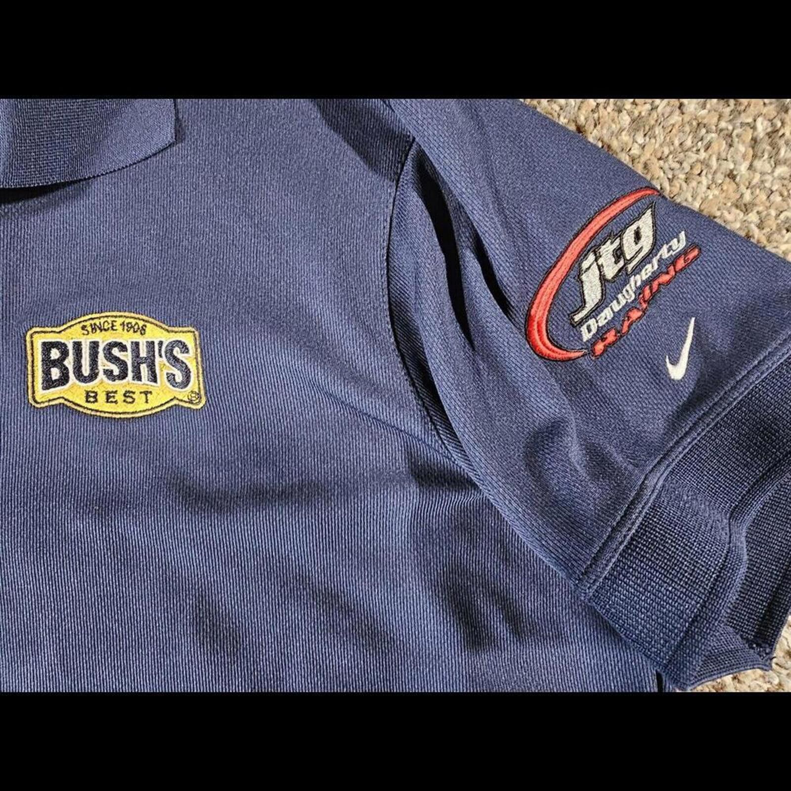 Nike NASCAR #37 47 Bush's Best JTG Racing Nike DriFit Polo Wmn XL Size ONE SIZE - 2 Thumbnail