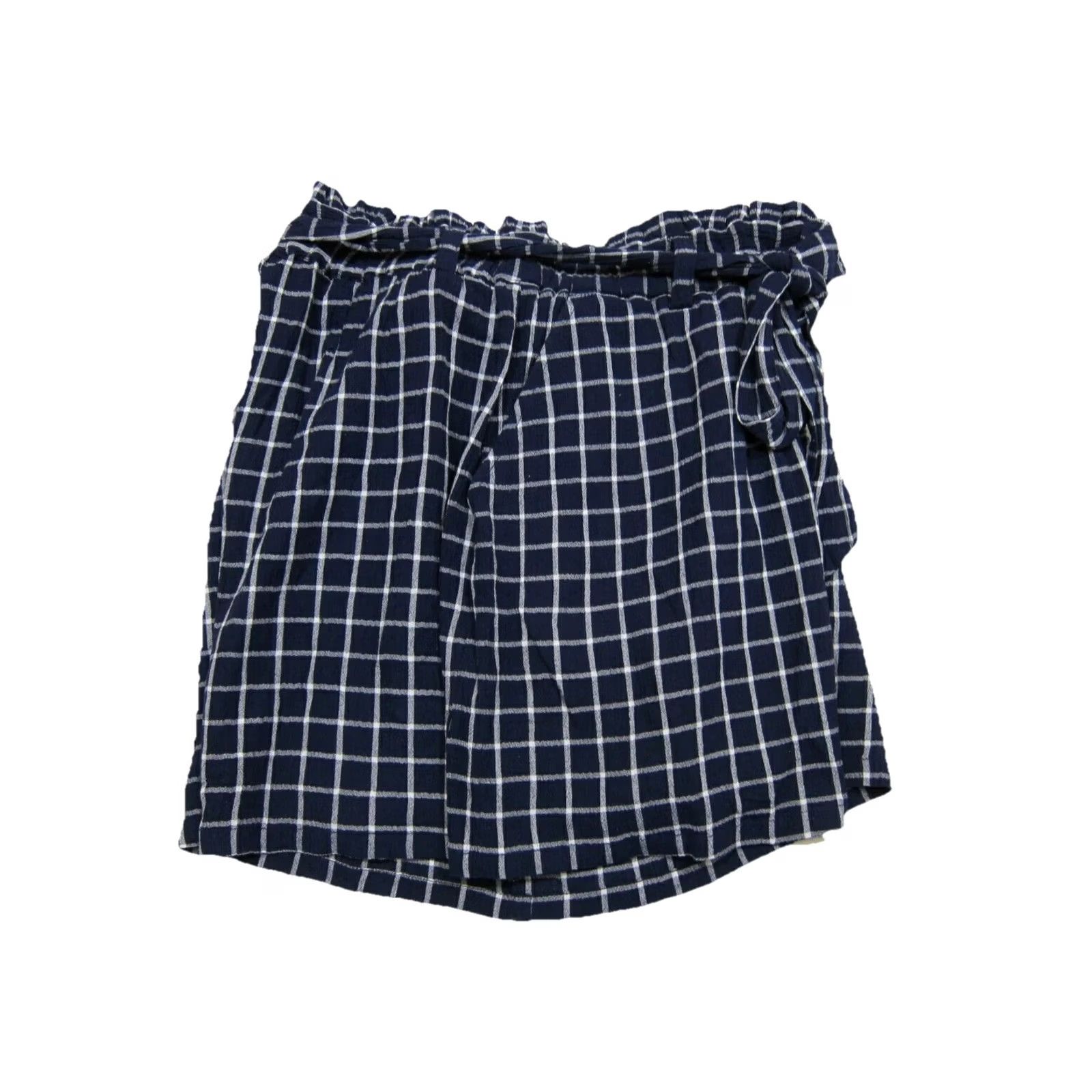 Vintage BP Rayon Blue White Plaid High Rise Waist Ruffle Tie Chino Shorts Women M Size 30" / US 8 / IT 44 - 7 Thumbnail