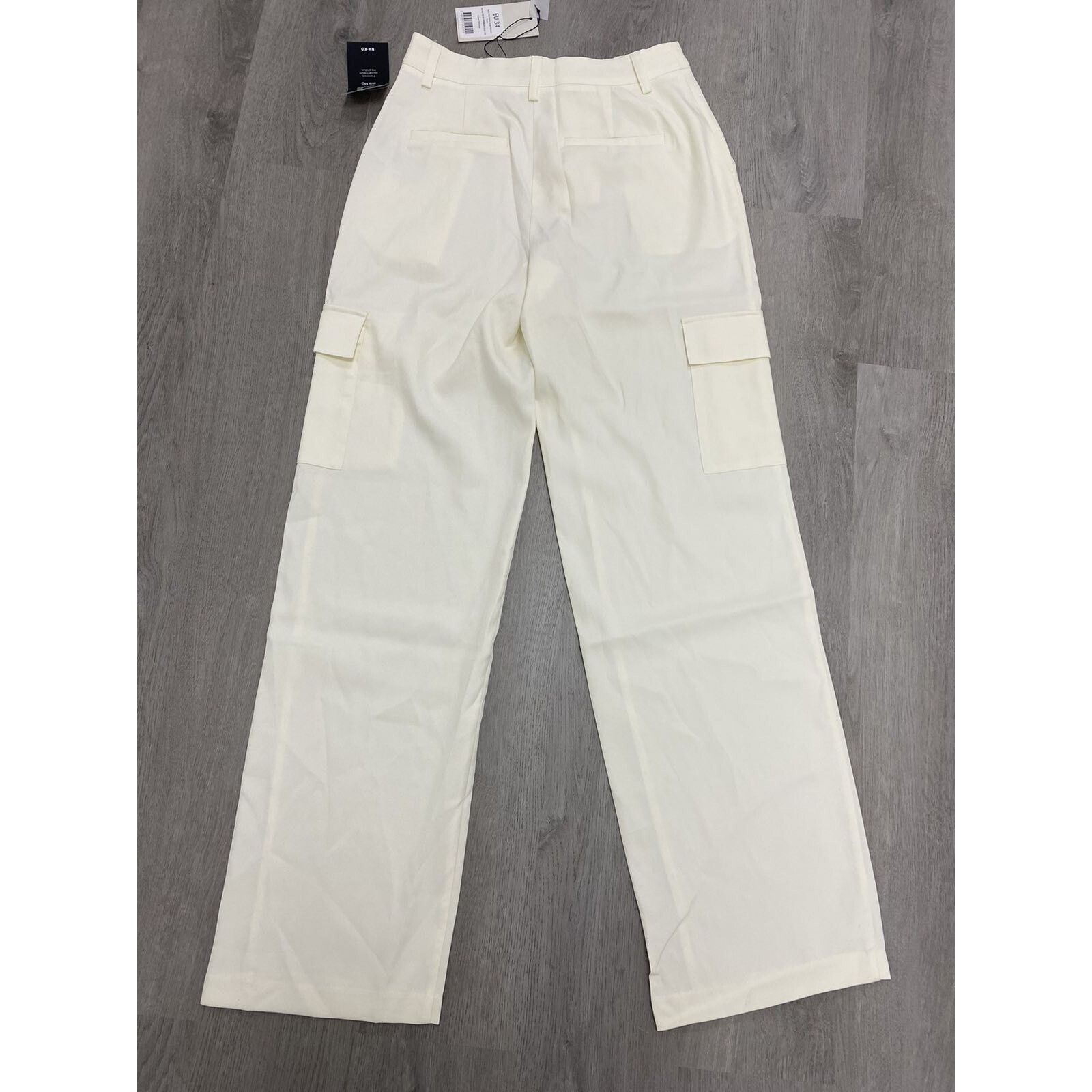 & Other Stories NA-KD Women Mid Waist Cargo Pocket Pants Ivory 34 A003091 Size 34" / US 12 / IT 48 - 5 Thumbnail