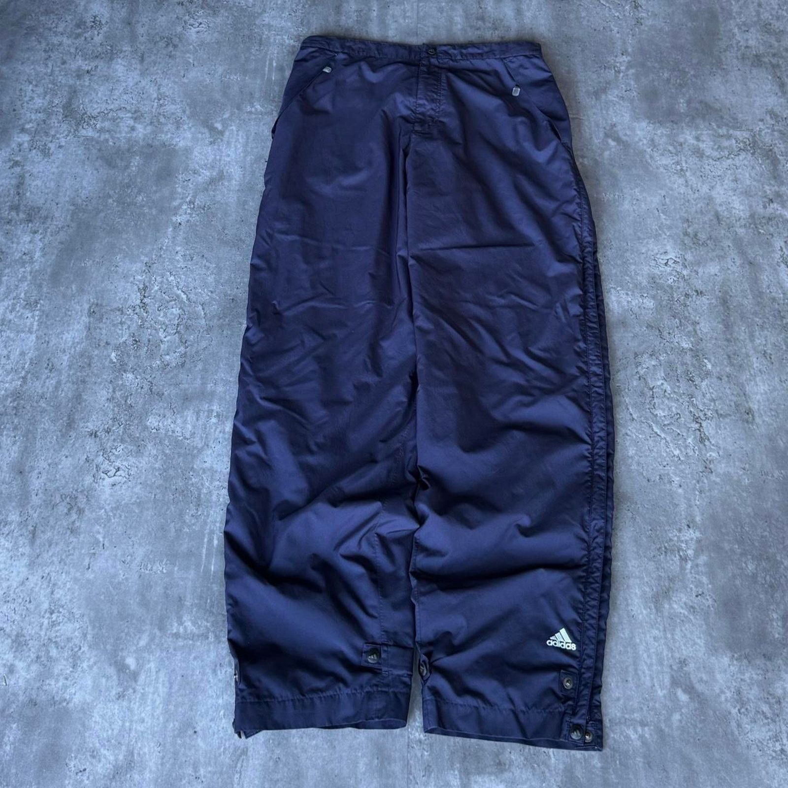 Adidas × Vintage Vintage Y2K Adidas Navy Blue Essential Technical Pants Size US 34 / EU 50 - 1 Thumbnail