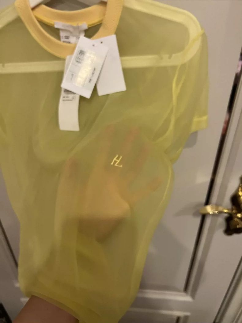 Helmut Lang HELMUT LANG Light yellow T-shirt top Size S / US 4 / IT 40 - 2 Thumbnail