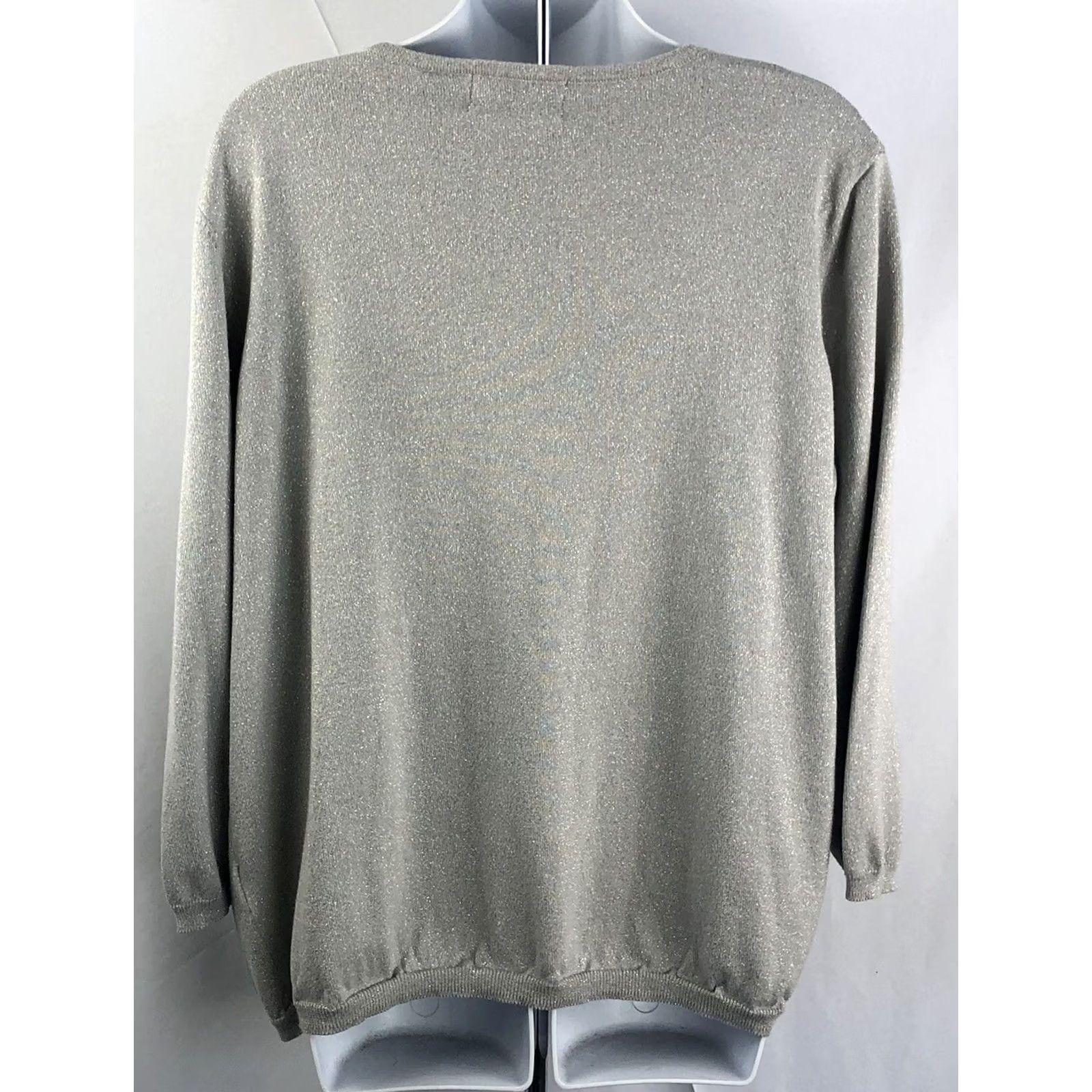 Vintage Alfred Dunner sweater XL gray glitter long sleeve Mens none Size XL / US 12-14 / IT 48-50 - 3 Thumbnail