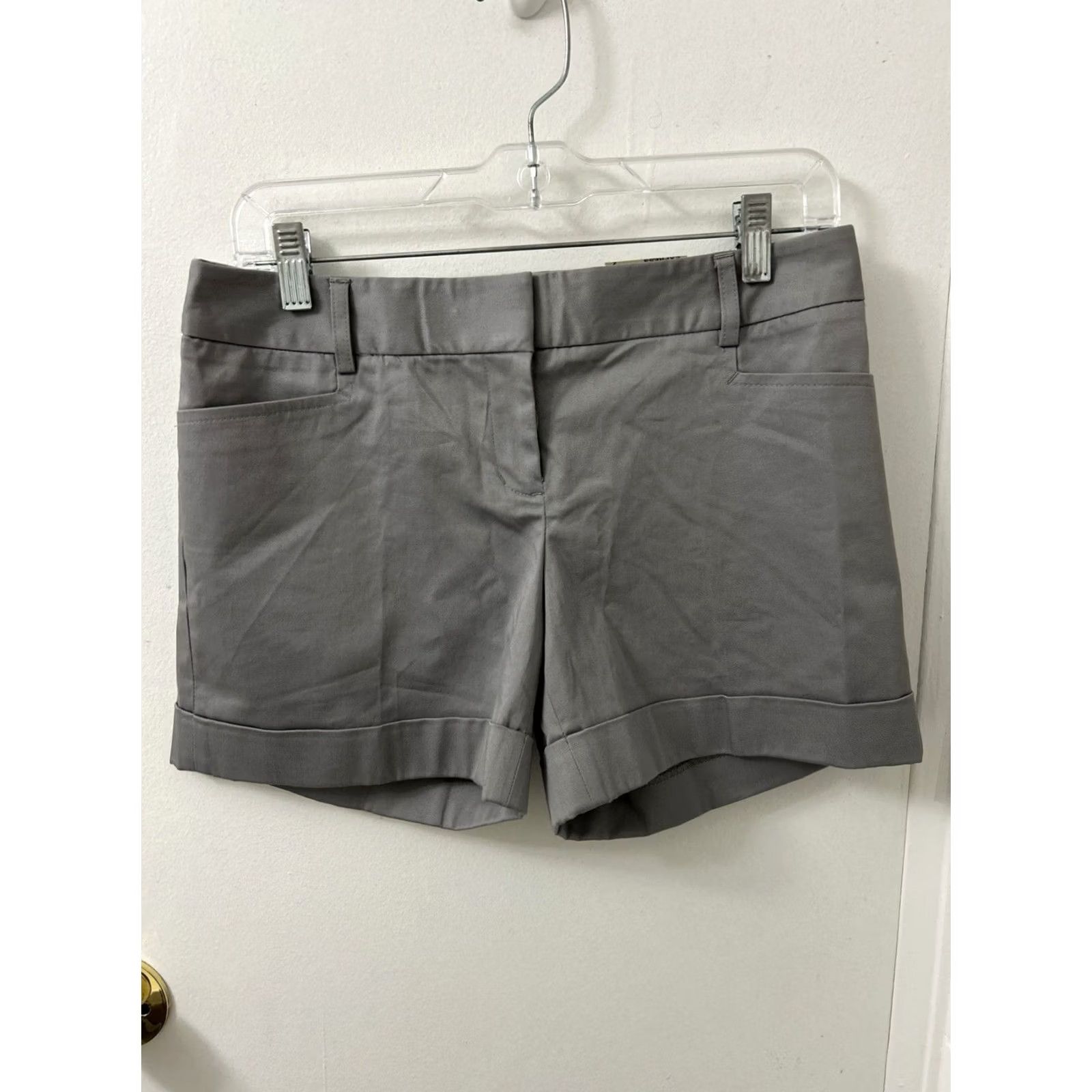 Express VINTAGE: No Express Editor Shorts Womens Size 2 Gray NWT Cotton Blend Stretch Cuffed Chino 4.5in Inseam Pockets Wool? Size 26" / US 2 / IT 38 - 5 Thumbnail