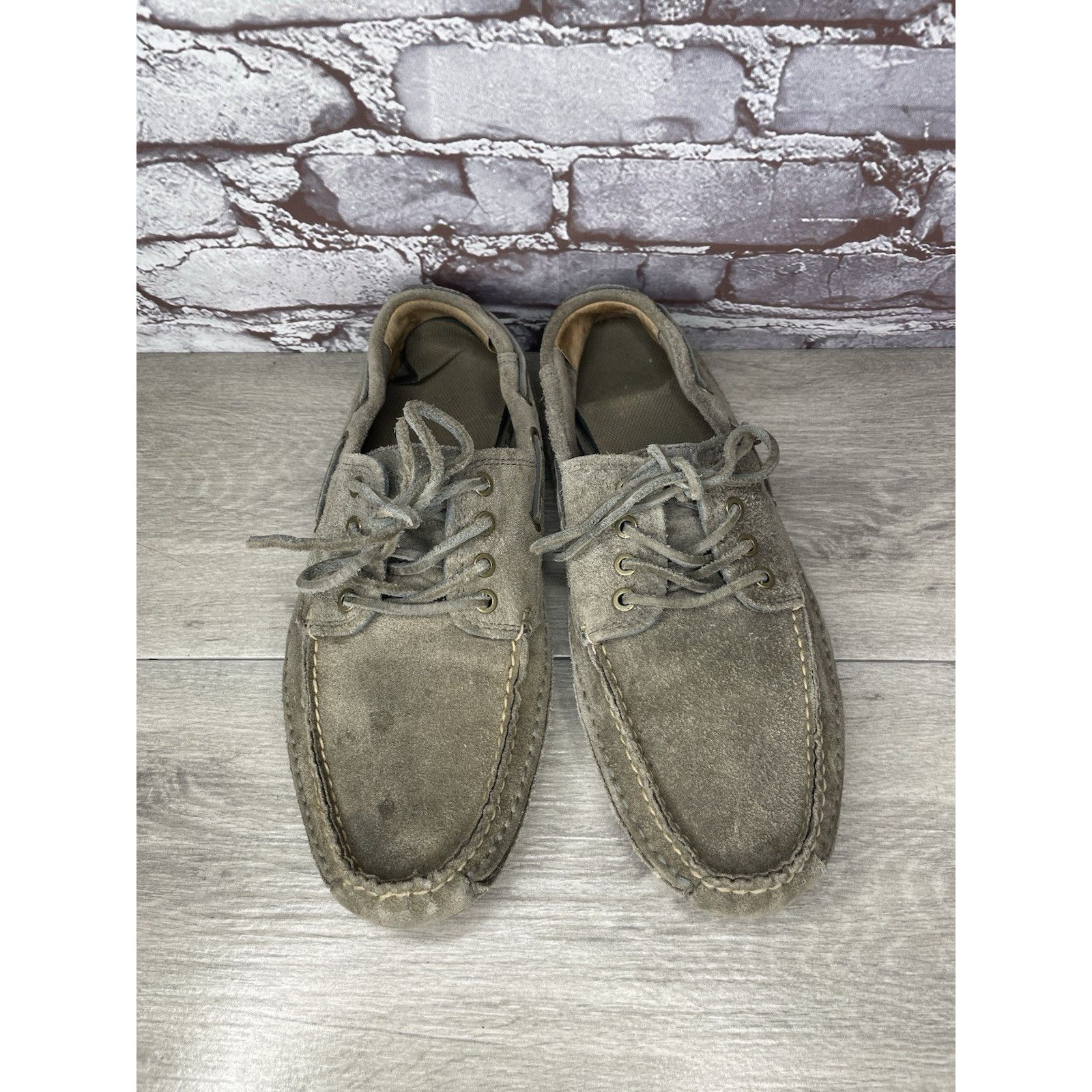 Frye FRYE Mason Tie Moc Camp Taupe Suede Leather Boat Shoes Men S Size US 12 / EU 45 - 1 Thumbnail