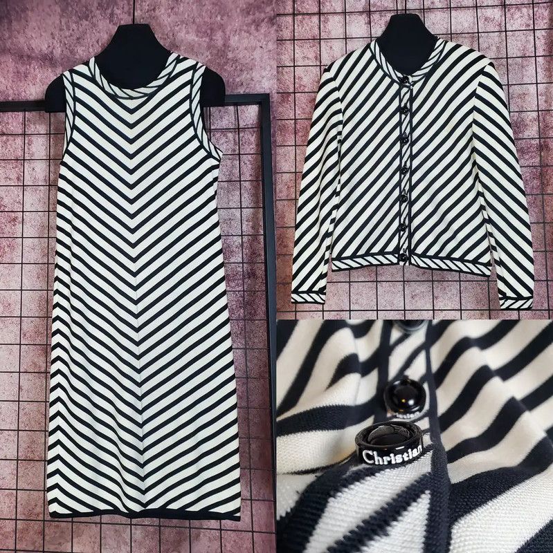 Dior Dior Striped Maxi Dress with Logo 0089 Size M / US 6-8 / IT 42-44 - 1 Thumbnail