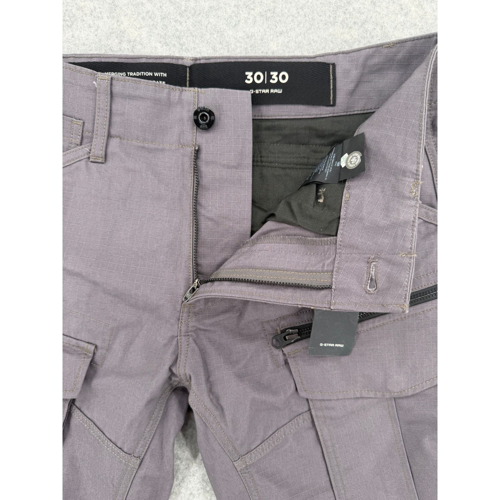 G-Star NWT G-Star RAW Rabbit Rovic Zip 3D Tapered Gray Cargo Pants Size US 30 / EU 46 - 4 Thumbnail