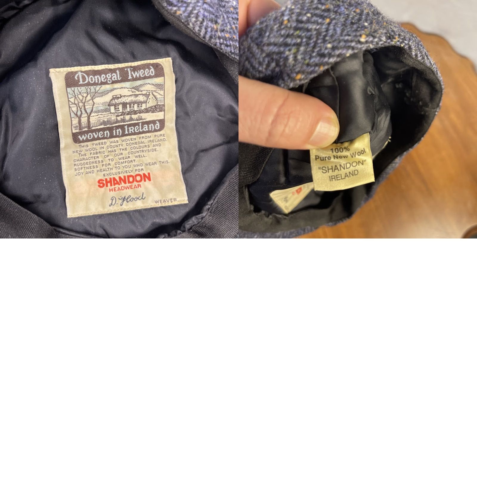 Vintage VINTAGE Shandon Flat Cap Men L Gray Wool Herringbone Donegal Tweed Ireland Classic Irish Hat Lined Size ONE SIZE - 8 Thumbnail