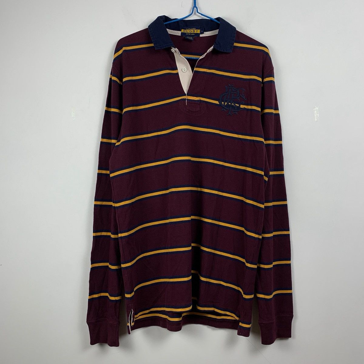 Polo Ralph Lauren Polo Ralph Lauren "2" Striped Rugby Long Sleeve Polo Shirt Size US L / EU 52-54 / 3 - 1 Thumbnail