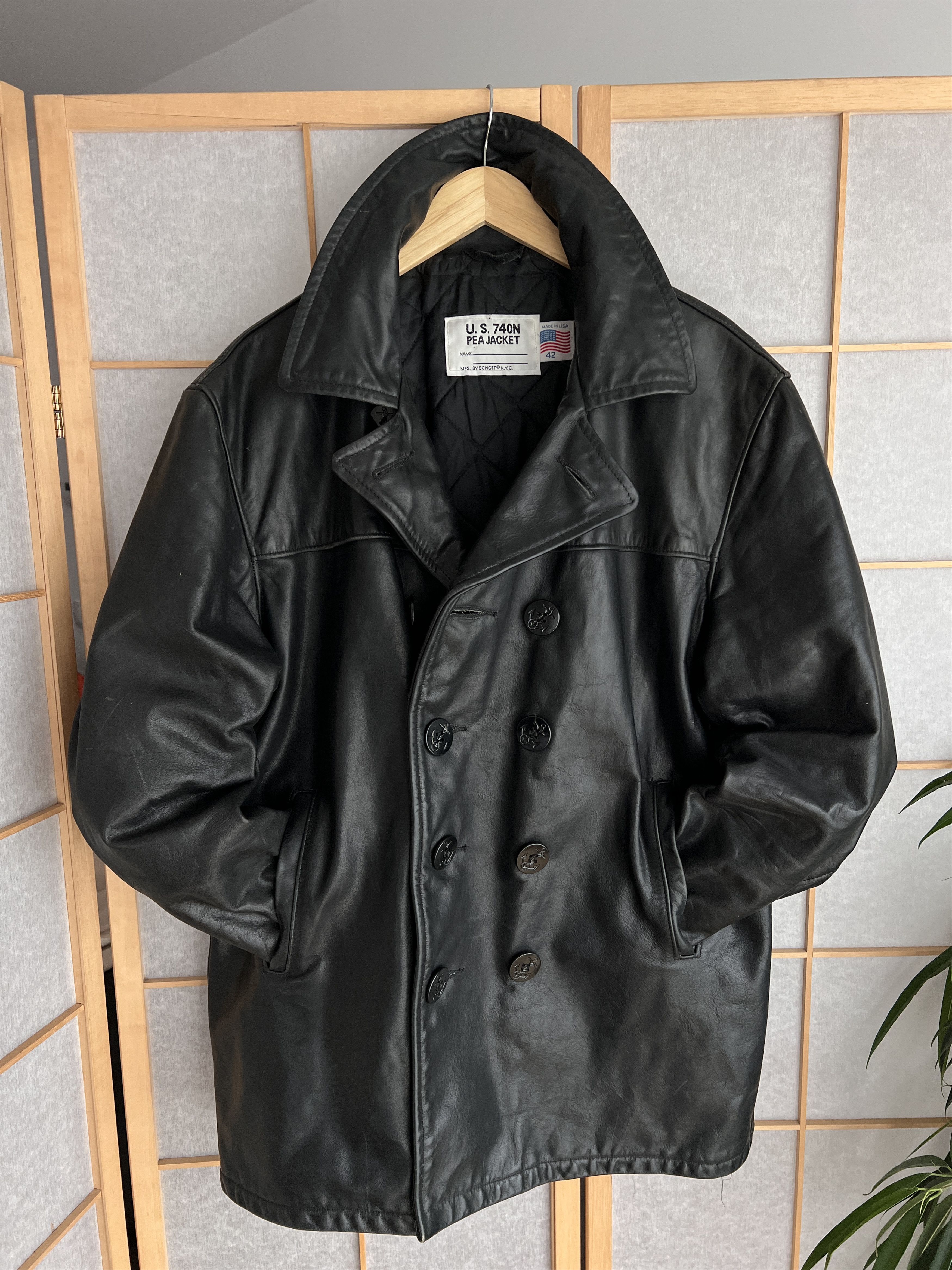Schott USA 740N PEA Jacket vintage 80s Leather rare coat