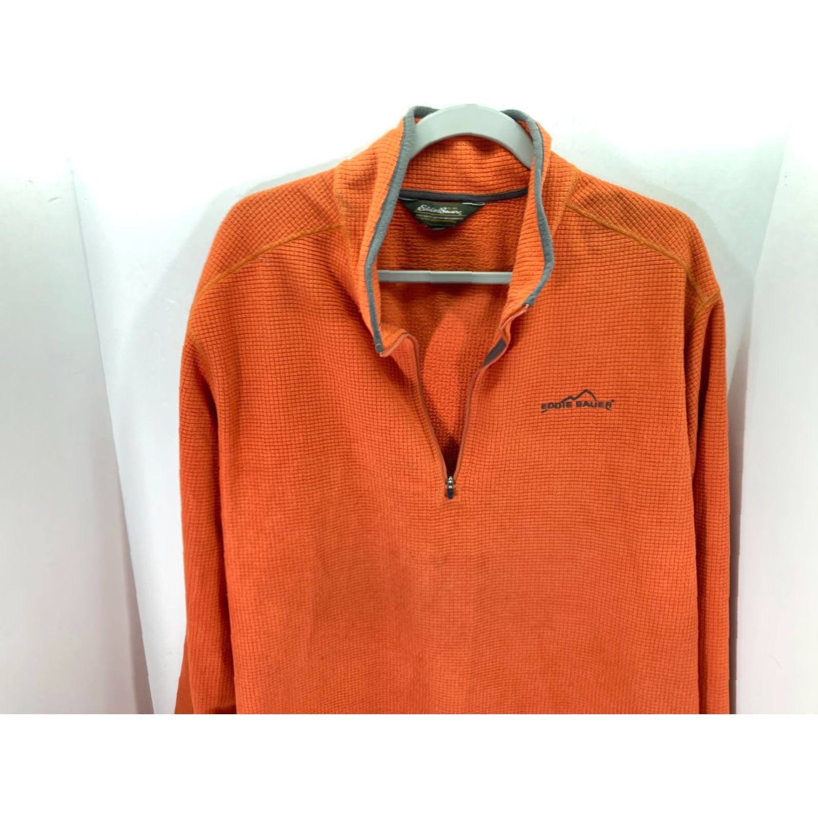 Eddie Bauer Eddie Bauer Sweater Mens L Orange Waffle Grid 1/4 Zip Outdoor Logo Pullover Size US L / EU 52-54 / 3 - 4 Thumbnail