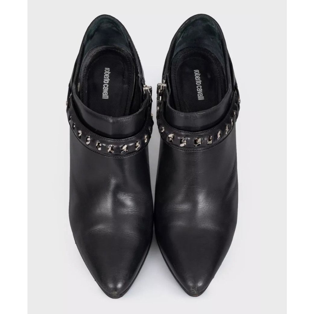 Roberto Cavalli Roberto Cavalli Black Leather Ankle Boots sz.40 Size US 10 / IT 40 - 2 Thumbnail