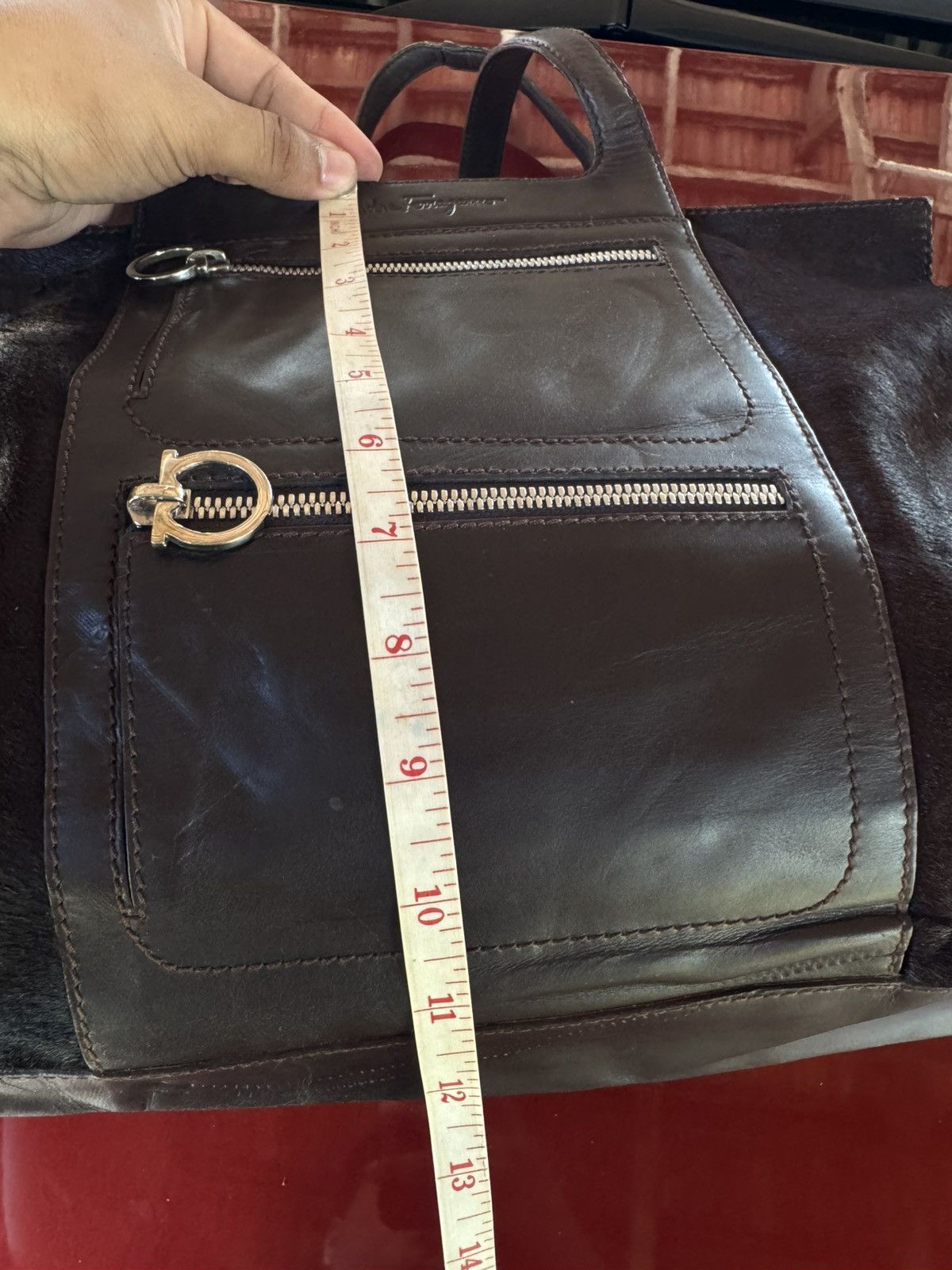 Salvatore Ferragamo Salvatore Ferragamo Horse Leather Gancini Tote Bag Italy Size ONE SIZE - 13 Thumbnail
