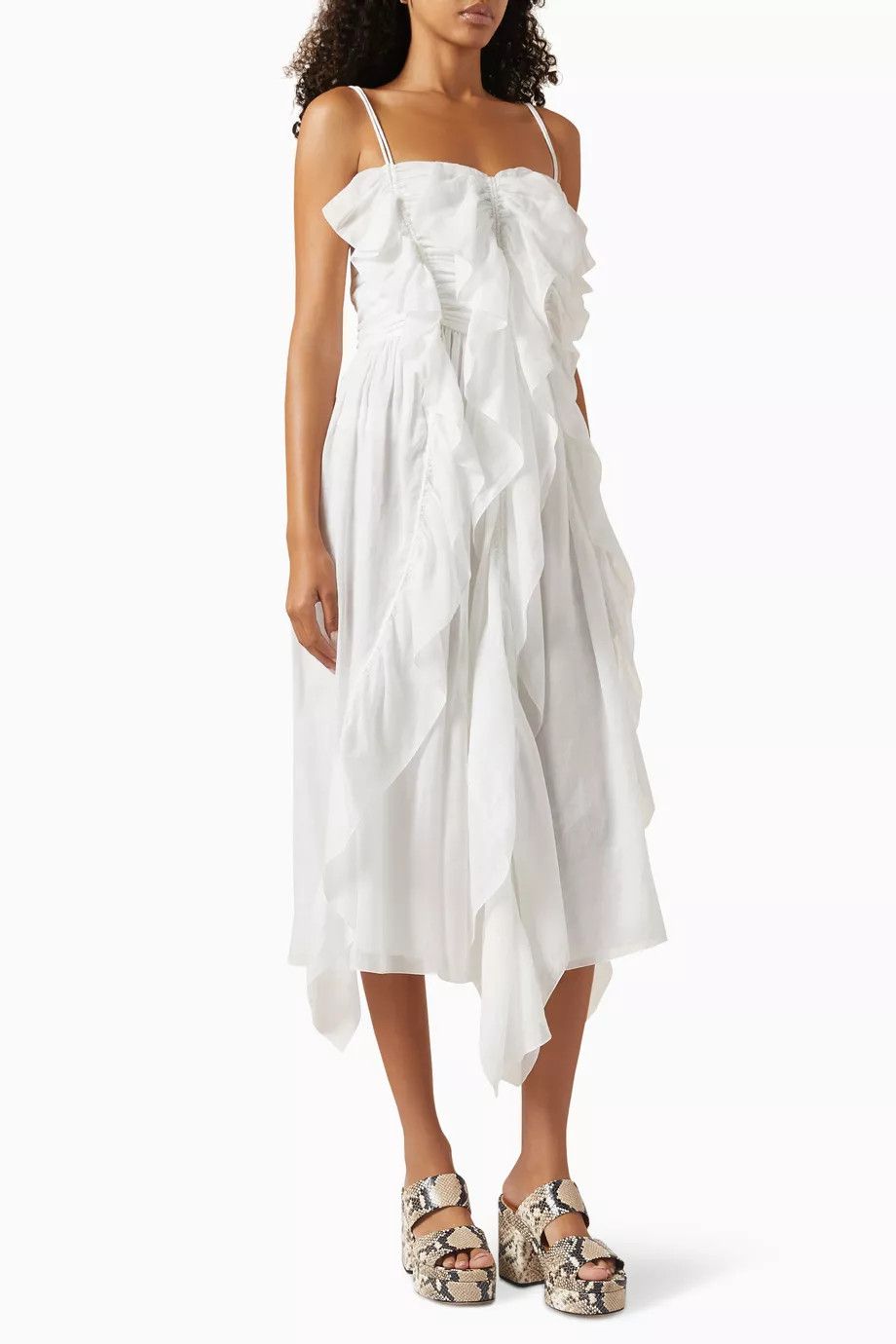 Chloe o1y0825 Midi Dress in White Size M / US 6-8 / IT 42-44 - 1 Thumbnail
