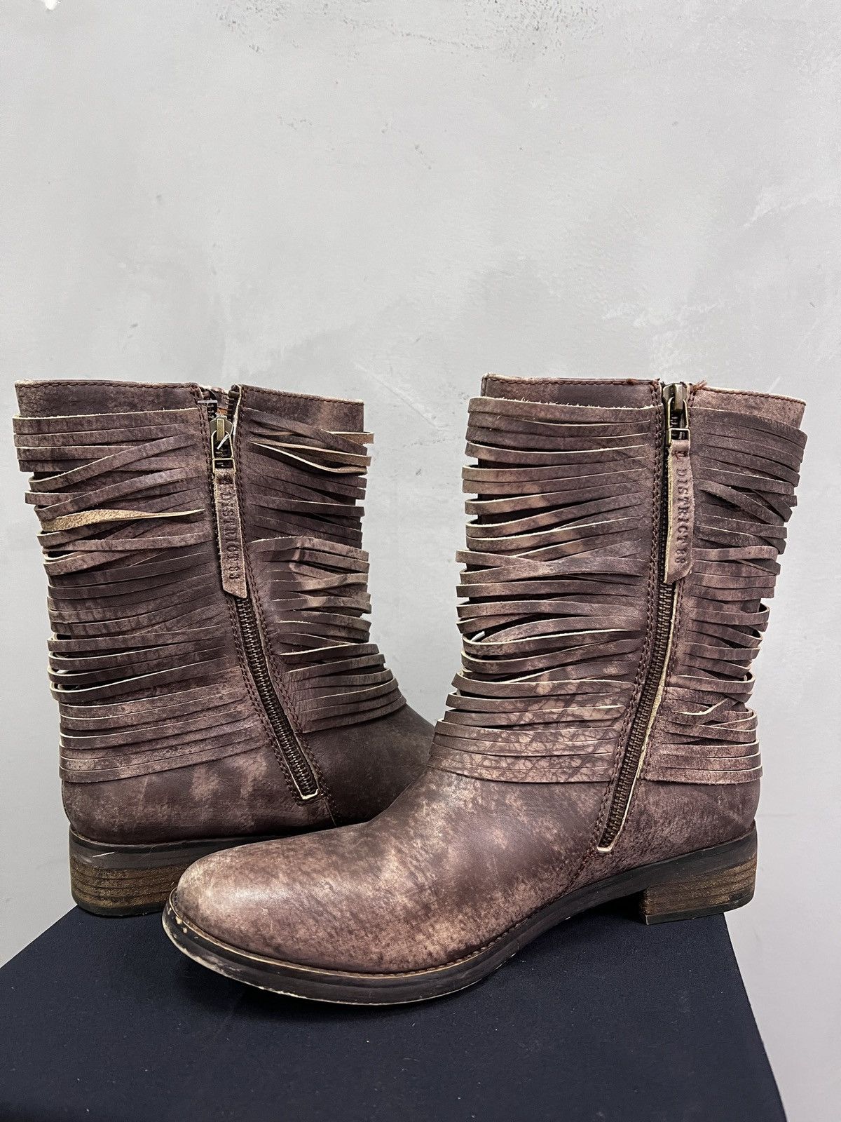 If Six Was Nine Brown distressed leather boots guidi style ankle moto style Size US 8 / EU 41 - 6 Thumbnail