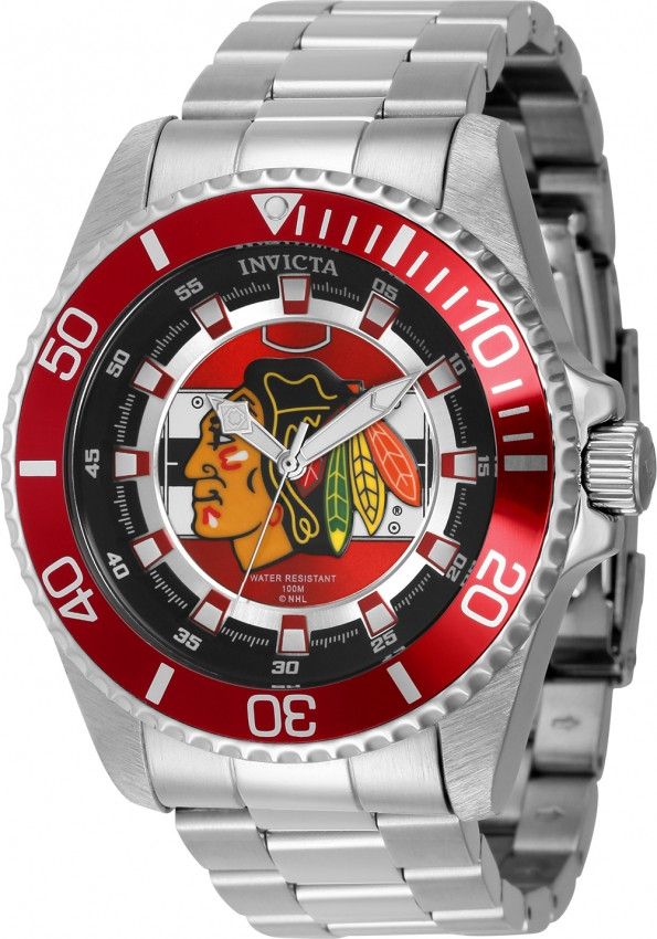 Invicta × NHL NHL Chicago Blackhawks Quartz Red Dial Men's Watch Size ONE SIZE - 1 Thumbnail
