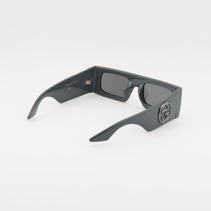 Gucci Gucci GG1646S 006 Sunglasses Grey Rectangle Frame Size ONE SIZE - 4 Thumbnail