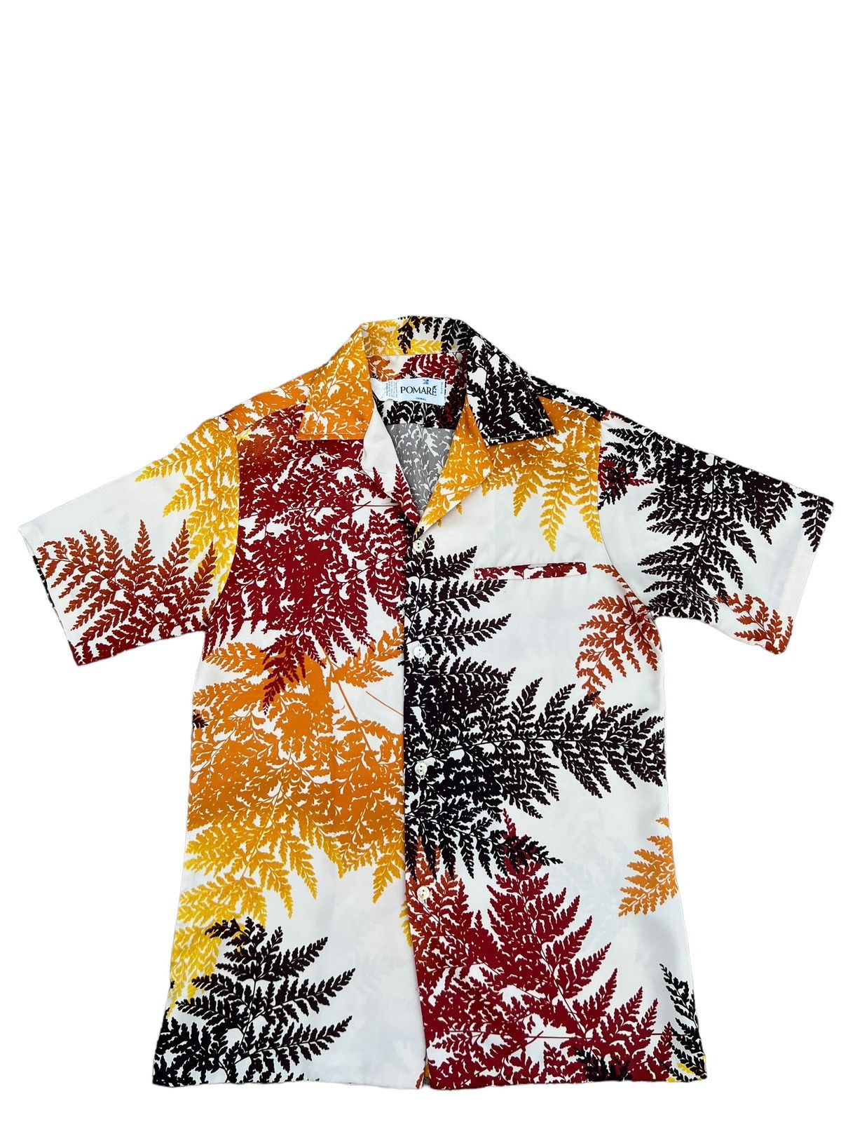 Vintage VTG 70s PAMORE Multi Colour Leaves Polyester Hawaiian Shirt Size US S / EU 44-46 / 1 - 1 Thumbnail