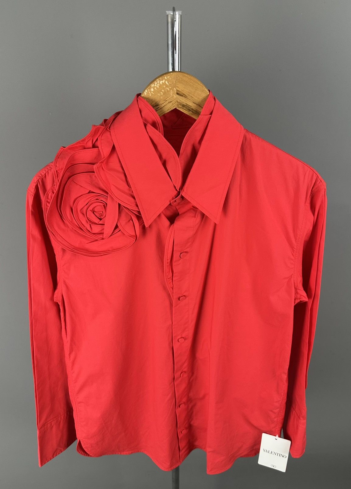 Valentino Valentino - Floral Appliqué- Poplin Cotton Oversized shirt Size XS / US 0-2 / IT 36-38 - 3 Thumbnail