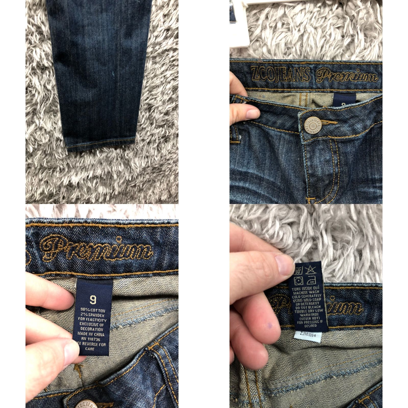 Denime VINTAGE: No ZCO Jeans Size 9 Juniors Mid Rise Dark Wash Blue Denim Skinny Women Size 30" / US 8 / IT 44 - 8 Thumbnail