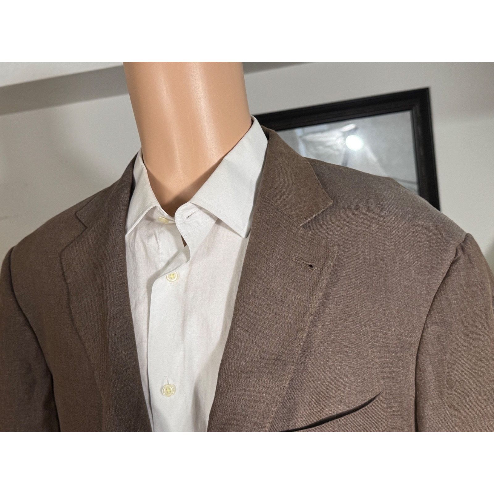 Brunello Cucinelli Brunello Cucinelli Brown Linen Blazer Sport Jacket 54 44R Size 44R - 7 Thumbnail