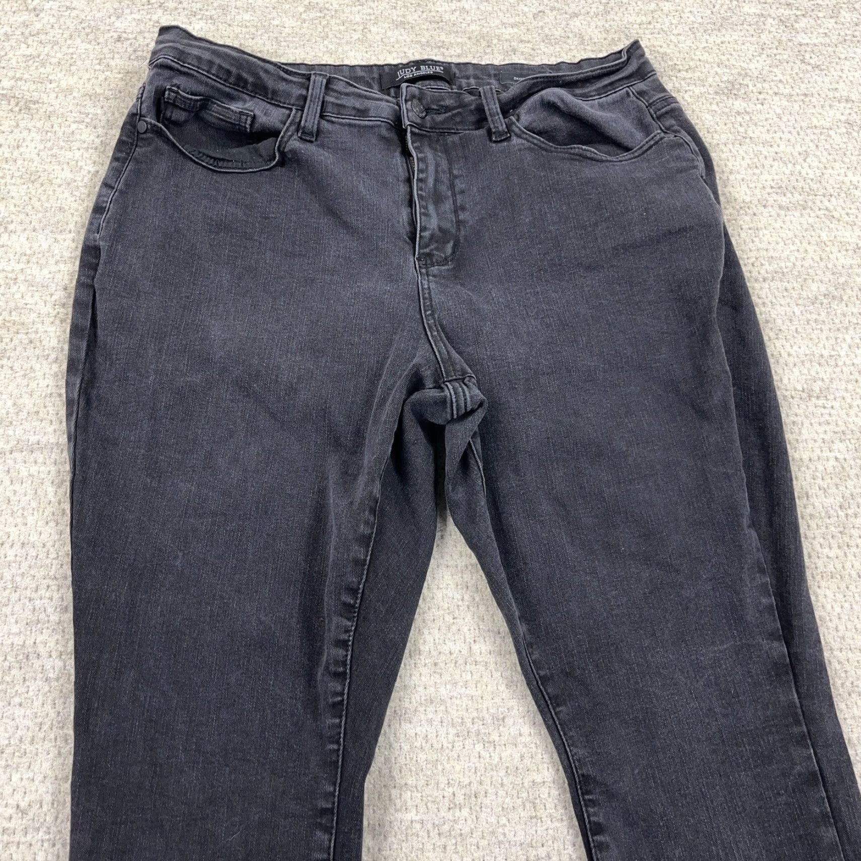 Vintage Judy Blue Jeans Women 18W Skinny Black Wash Faded Stretch Plus Ladies 5-Pocket Design Jeans Mens Womens Size 40" / US 18 - 4 Thumbnail