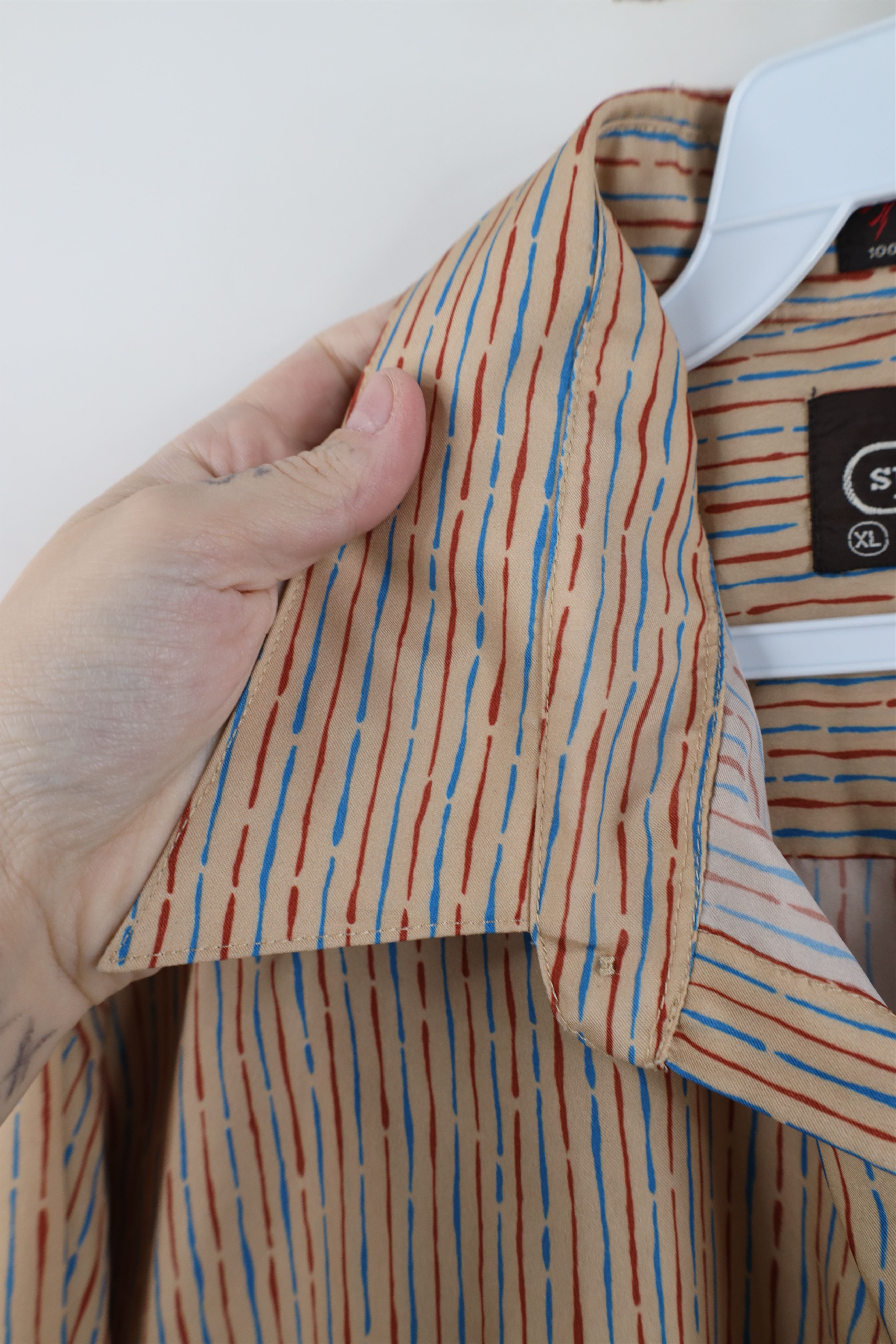 Vintage Vintage 70s Streetwear Knit Collared Button Shirt Polyester Size US XL / EU 56 / 4 - 9 Thumbnail