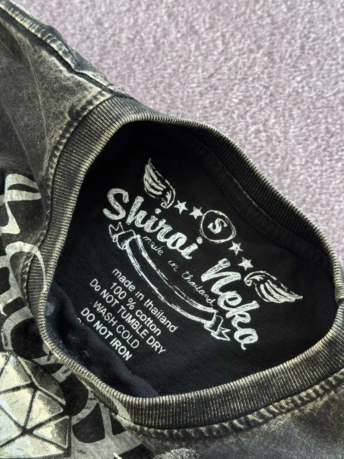 Japanese Brand 00s Shiroi Neko Y2K Faded Grunge T-Shirt Size US S / EU 44-46 / 1 - 7 Thumbnail