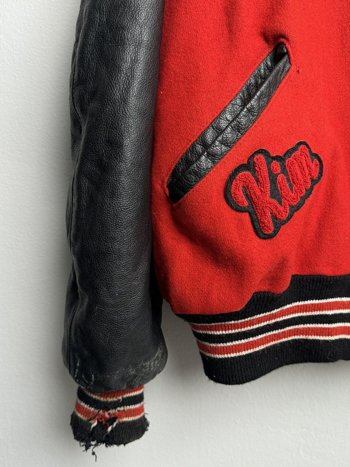 Vintage VINTAGE 80s LEATHER VARSITY JACKET Size US XXL / EU 58 / 5 - 4 Thumbnail