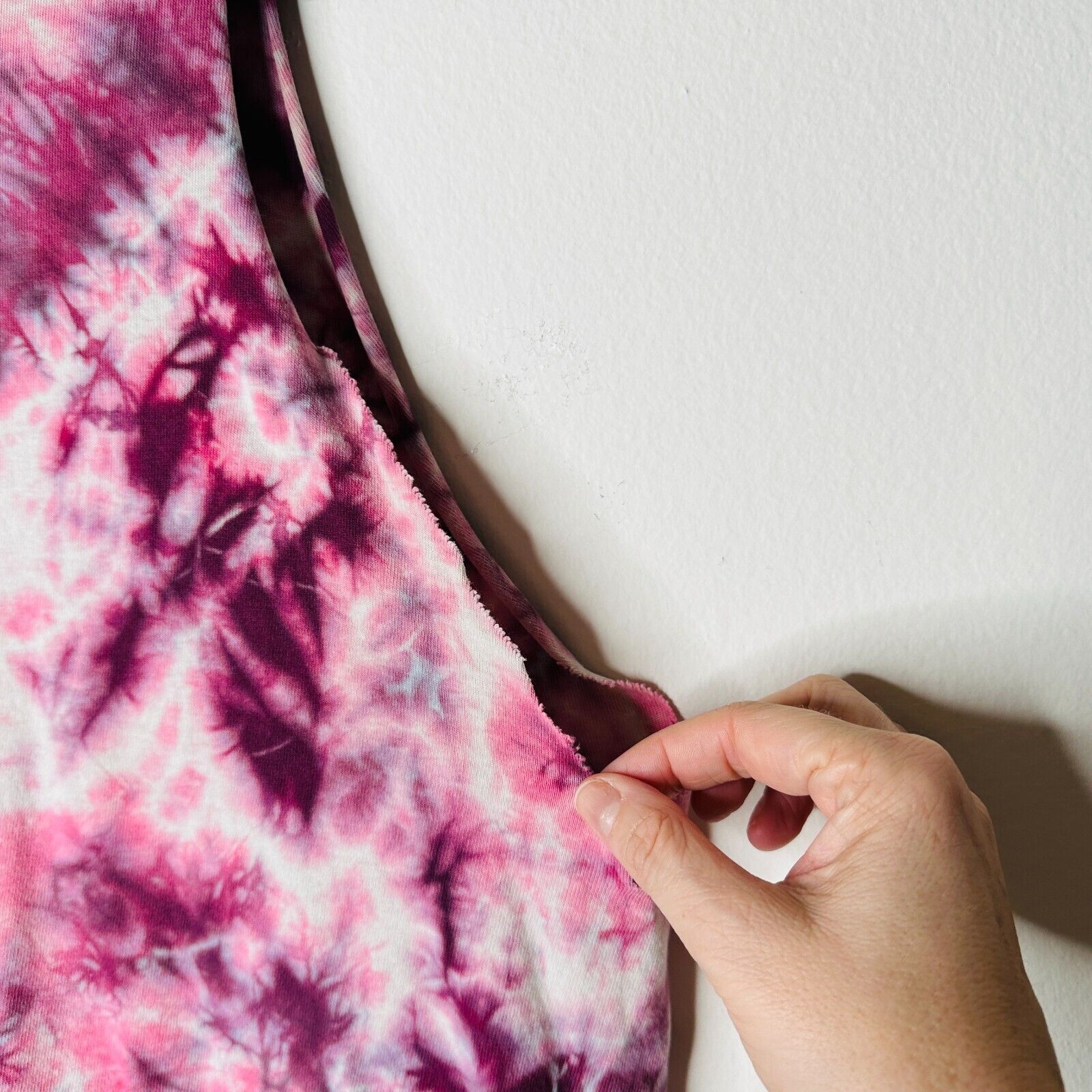Hanes Sleeveless Cropped Cut Out Plum & Pink Cream Tie Dye Top S Size S / US 4 / IT 40 - 6 Thumbnail