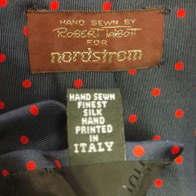 Nordstrom Nordstrom Robert Talbott Men's OS Navy/Red Polka Dot Tie Size ONE SIZE - 2 Thumbnail