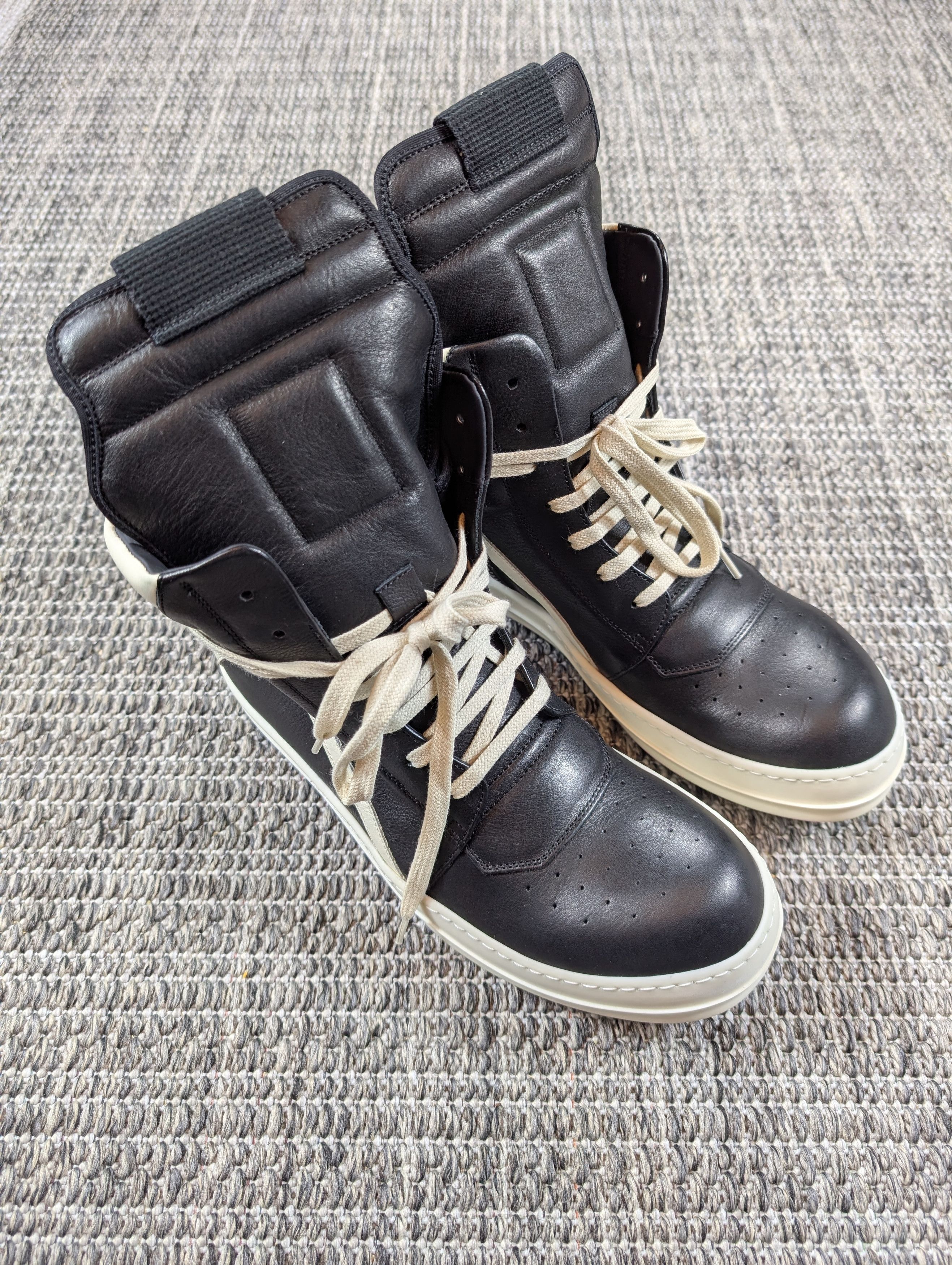 Rick Owens Rick Owens Mainline Geobasket Black / White Milk Size US 8.5 / EU 41-42 - 2 Thumbnail