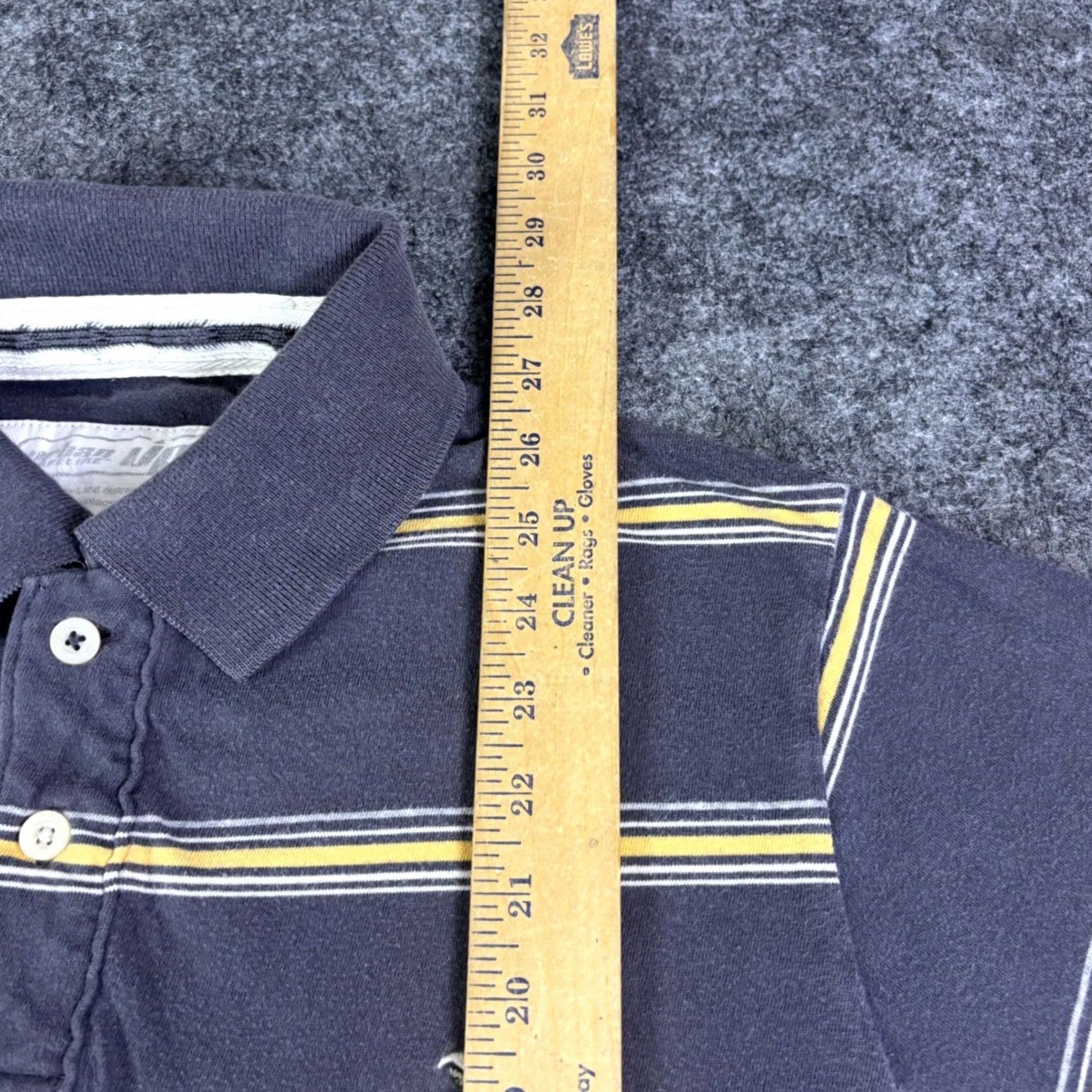 American Eagle Outfitters VINTAGE American Eagle Mens Striped Polo Shirt Gray Yellow Cotton Short Sleeve Large Size US L / EU 52-54 / 3 - 4 Thumbnail