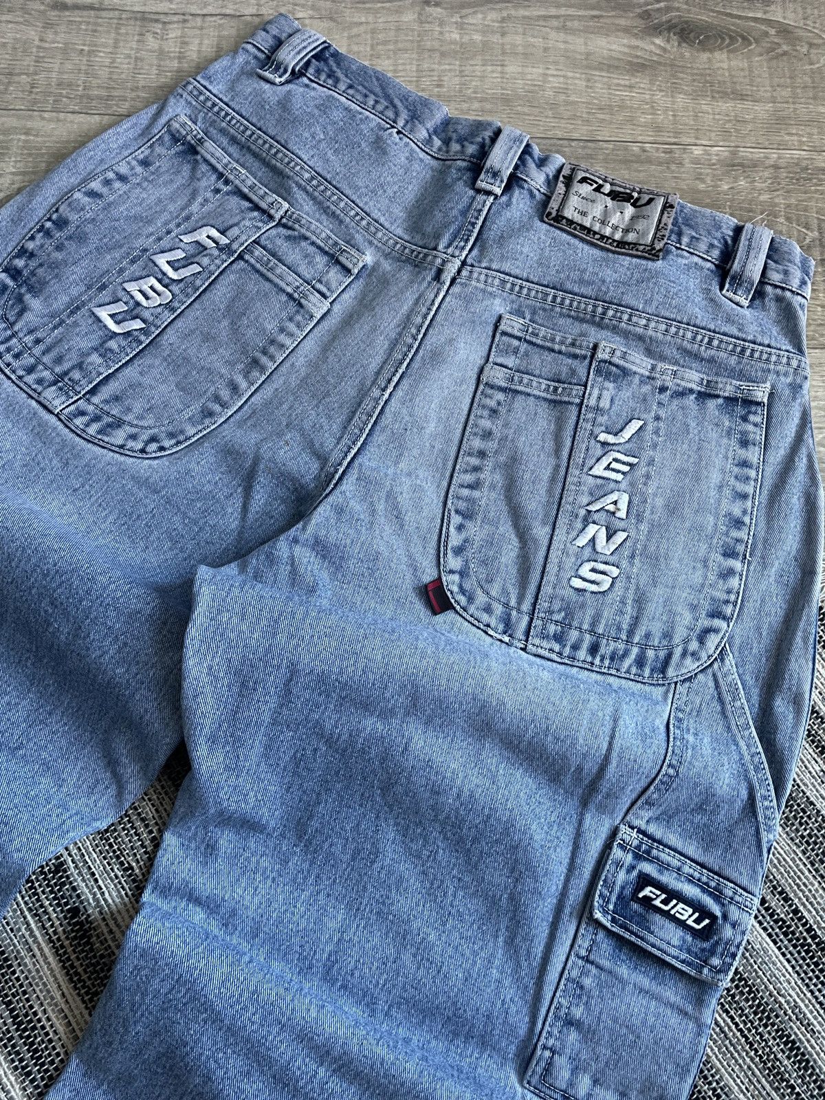 Southpole FUBU Baggy Embroidered Logo Carpenter Denim Pant Jeans Size US 36 / EU 52 - 4 Thumbnail